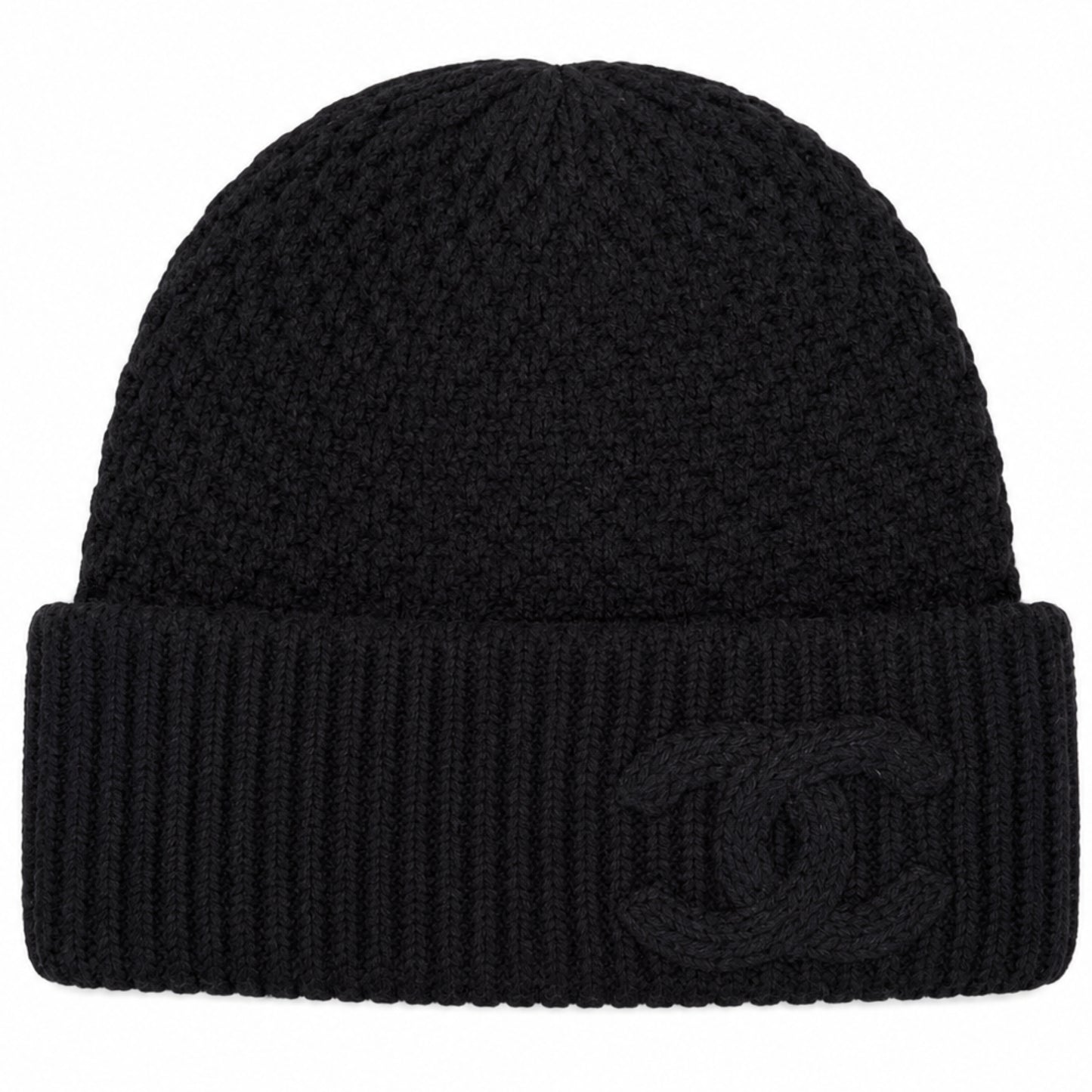 Chanel Black CC Cashmere Beanie