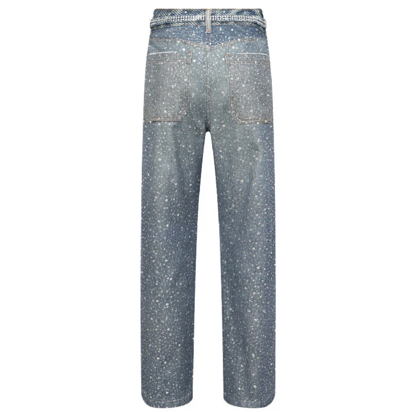 Birth of Royal Child 3D Printing Washed 20k Swarovski Diamond Boro Denim Blue