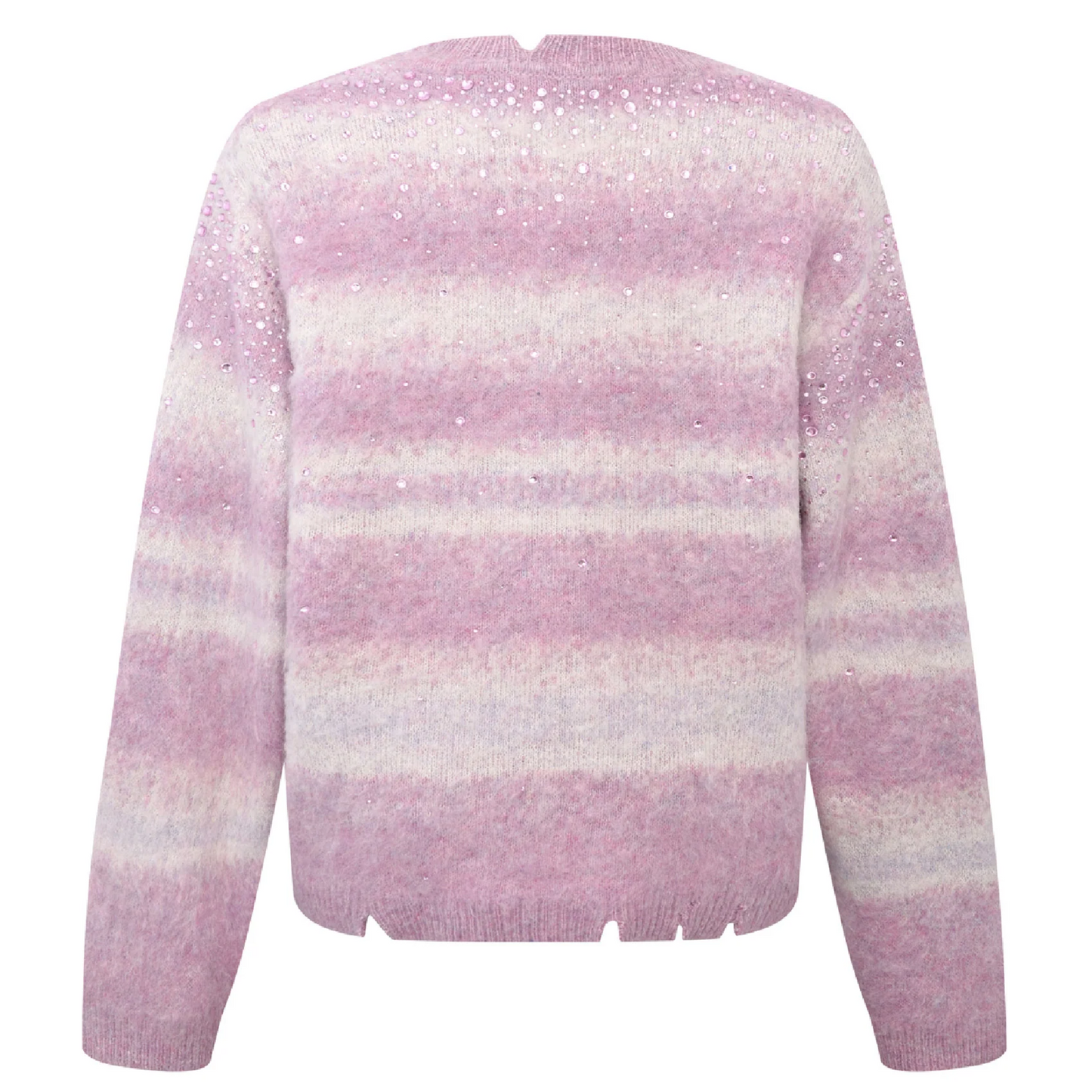 Birth of Royal Child Rhinestone Encrusted Mohair Blend Sweater Pink