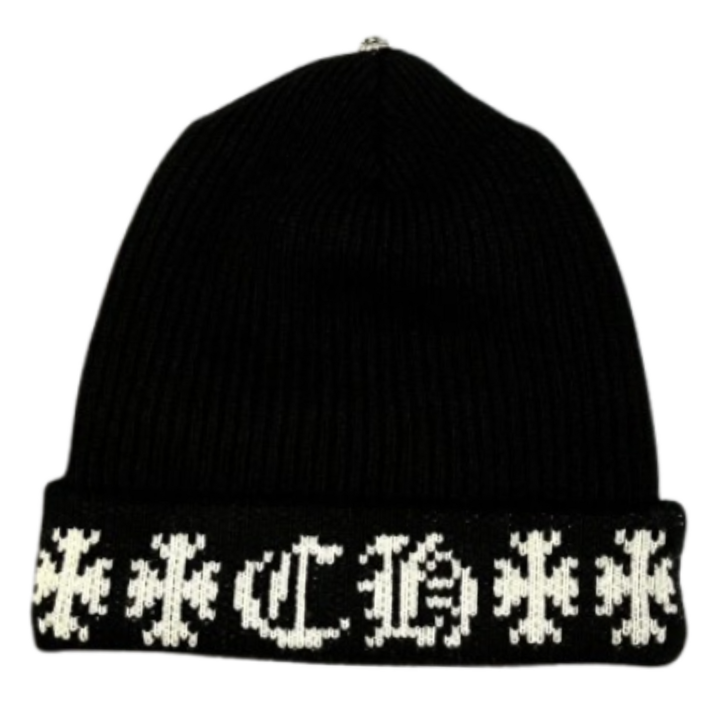 Chrome Hearts CH Big Daddy Knit Cashmere Black Beanie