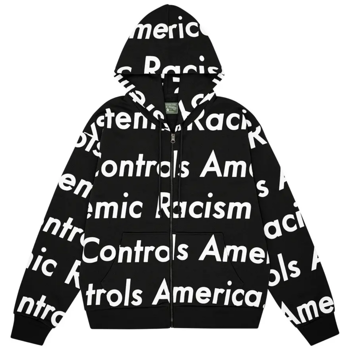 Denim Tears x Arthur Jafa Systemic Racism Controls America Zip Up Hoodie Black