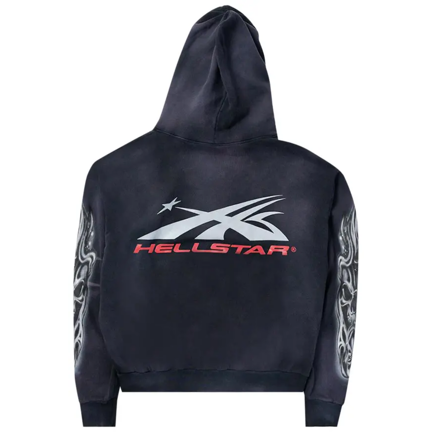 Hellstar Airbrushed Skull Hoodie Black