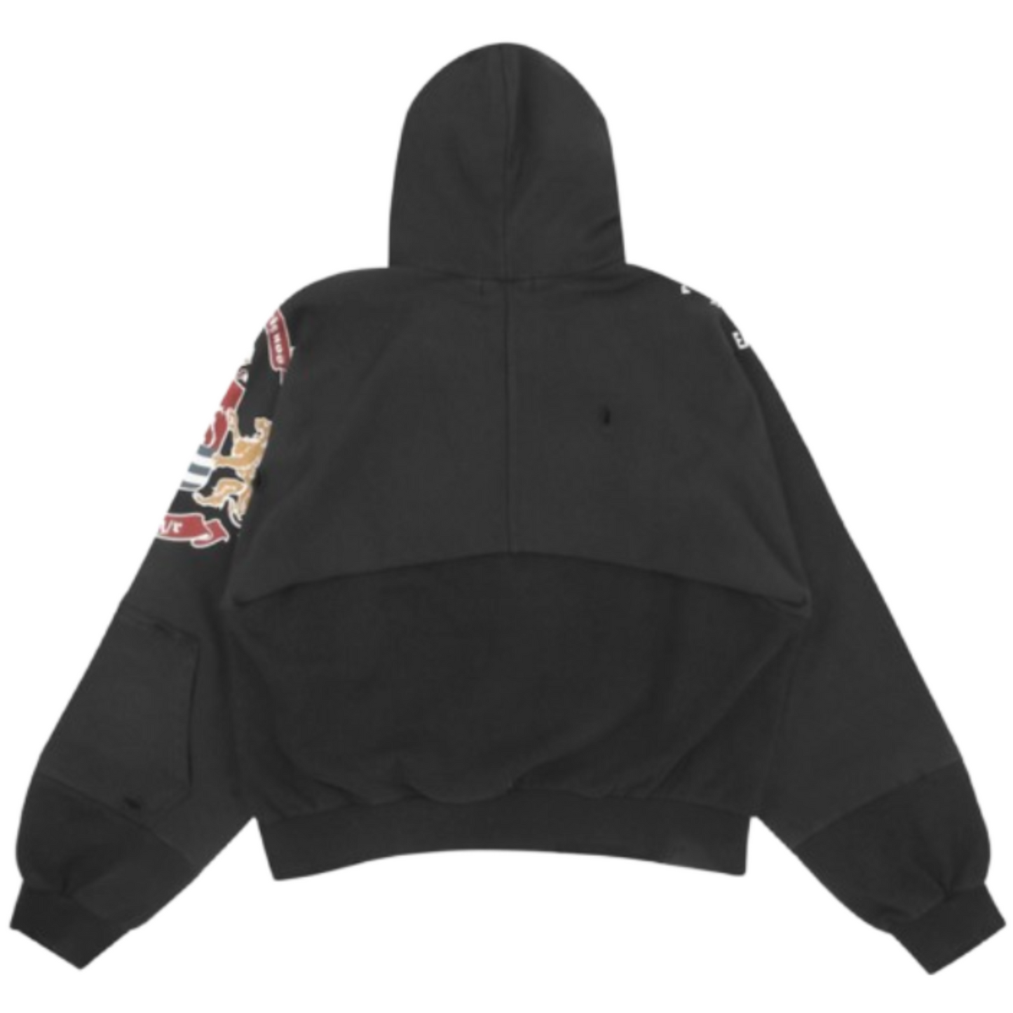 Project G/R Reconstructed Folded Zip Hoodie Black