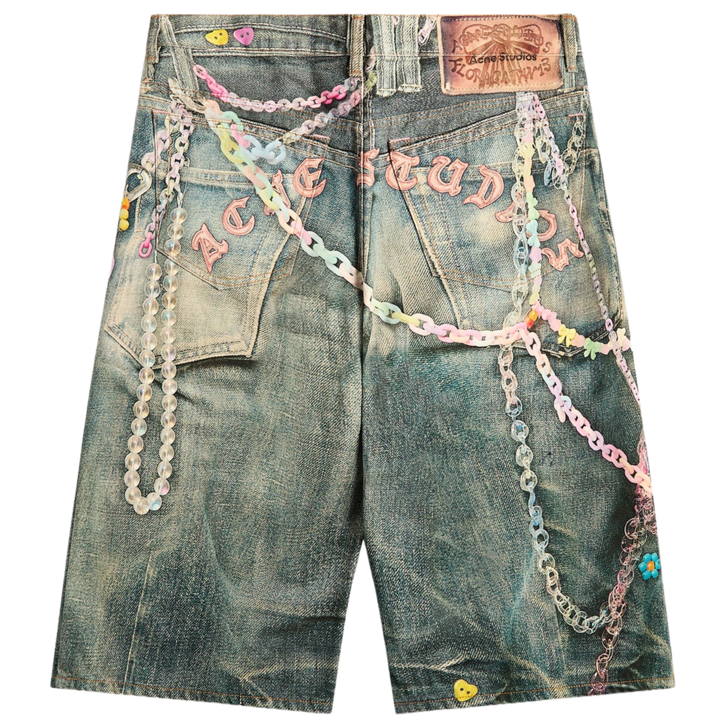 Acne Studios Keychain Denim Shorts Mid Blue