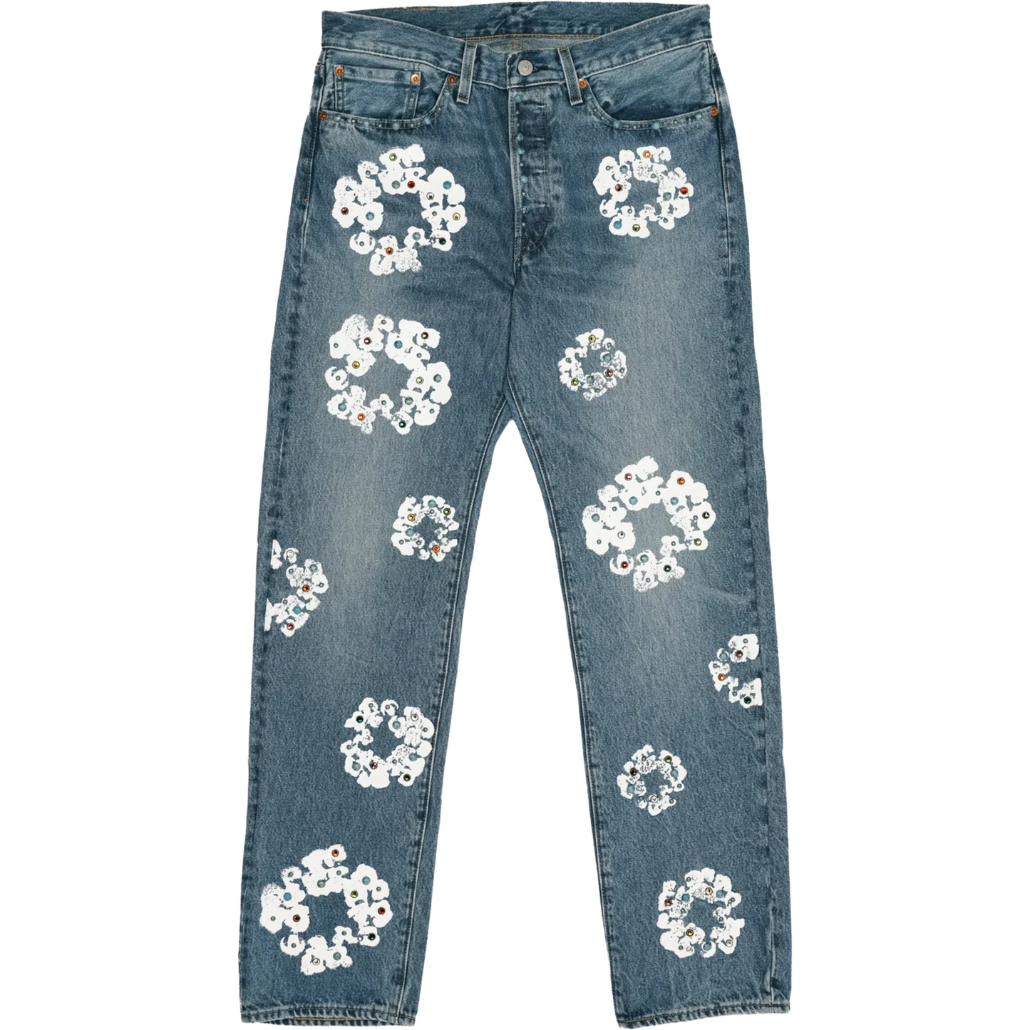 Denim Tears x Levi's 501 Cotton Rhinestone Wreath Jeans Indigo