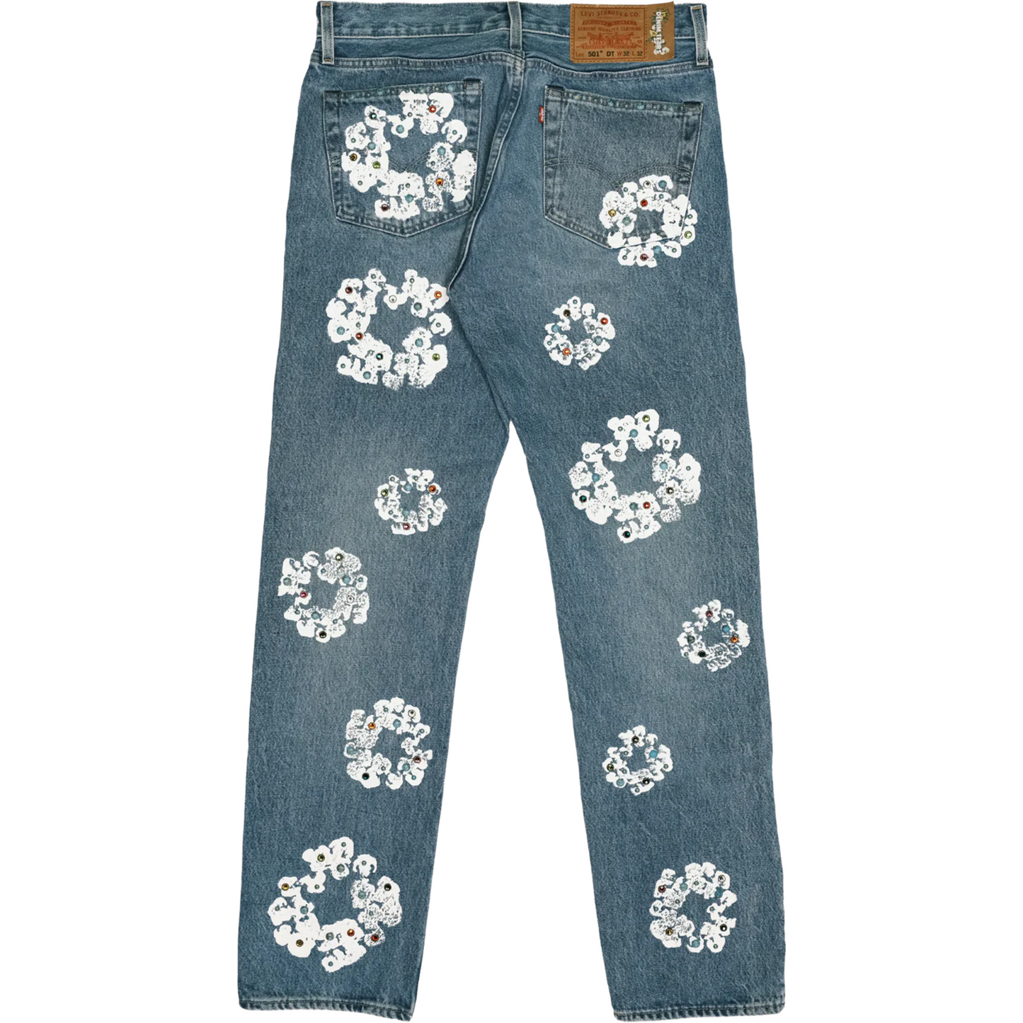 Denim Tears x Levi's 501 Cotton Rhinestone Wreath Jeans Indigo