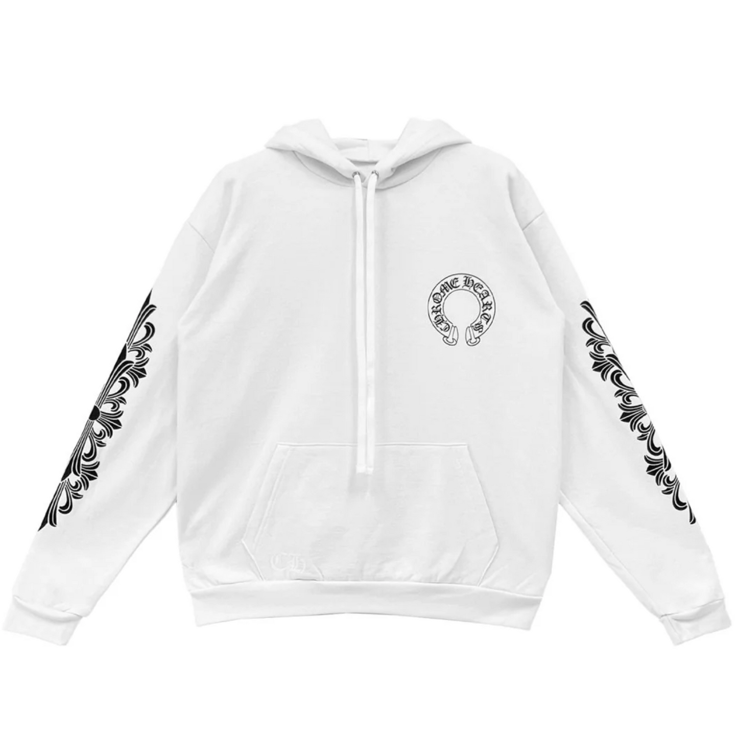 Chrome Hearts White Classic Floral Horseshoe Hoodie