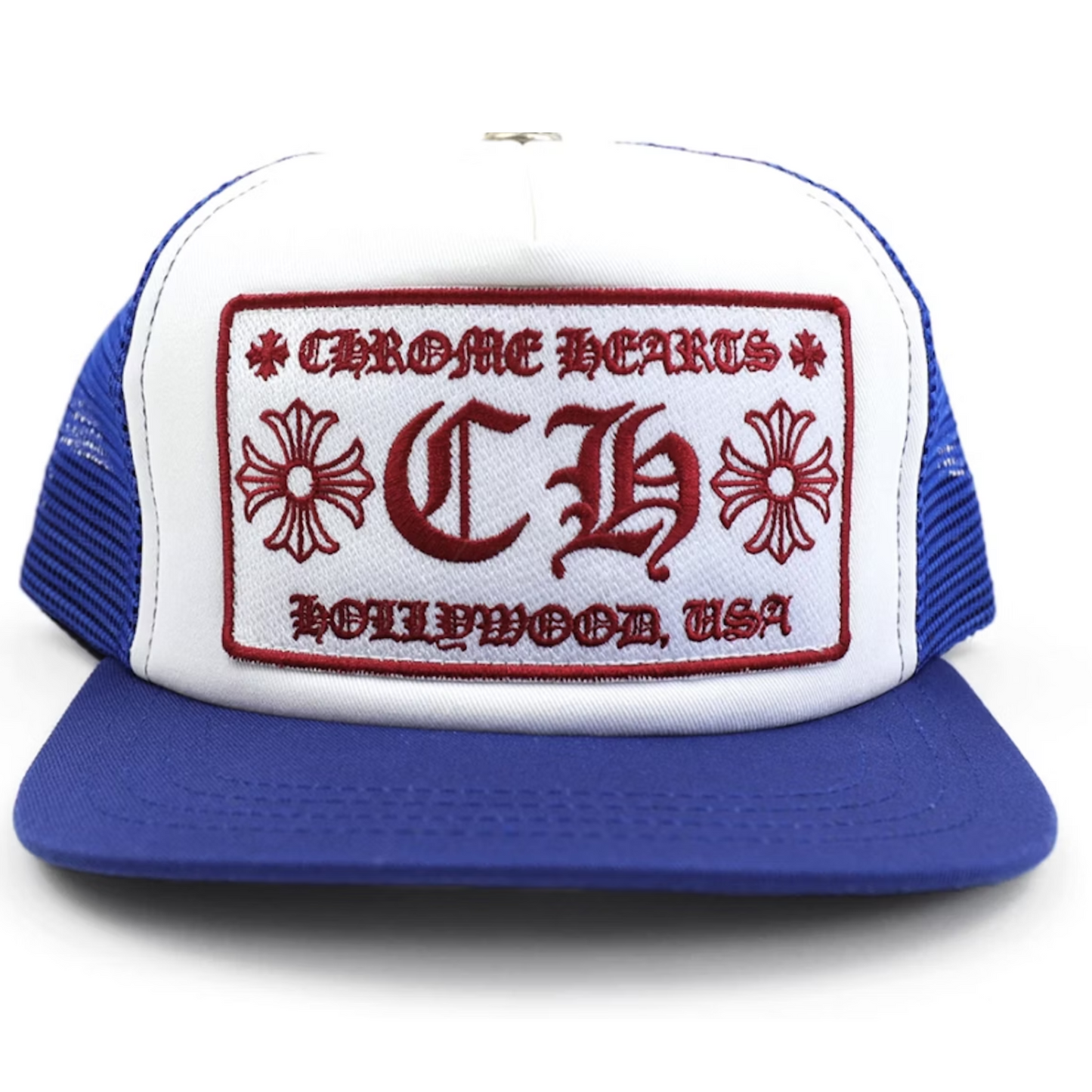 Chrome Hearts CH Hollywood Trucker Hat Blue/White
