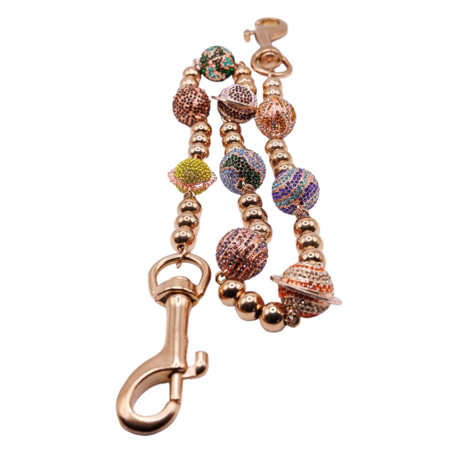 Starchain World Rose Gold Large Planet Wallet Chain Multi-Color