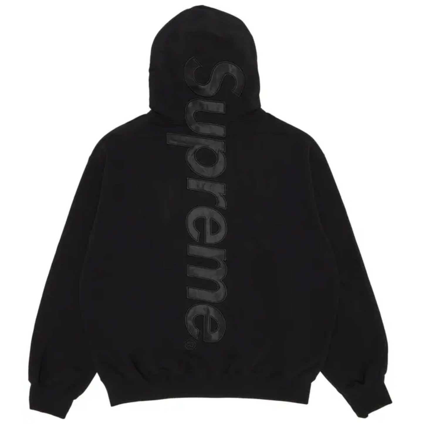 Supreme Satin Appliqué Hoodie Black