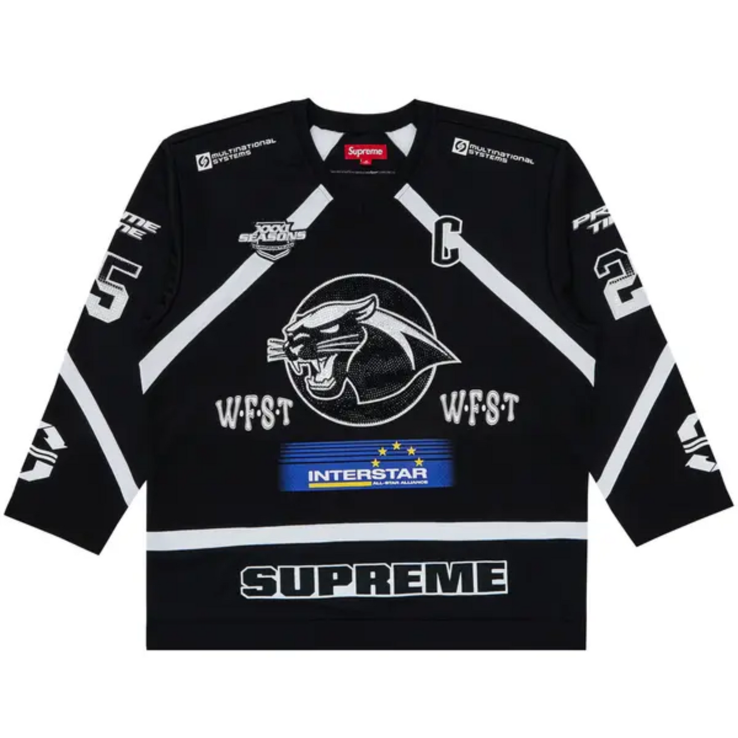 Supreme Rhinestone Hockey Jersey Black