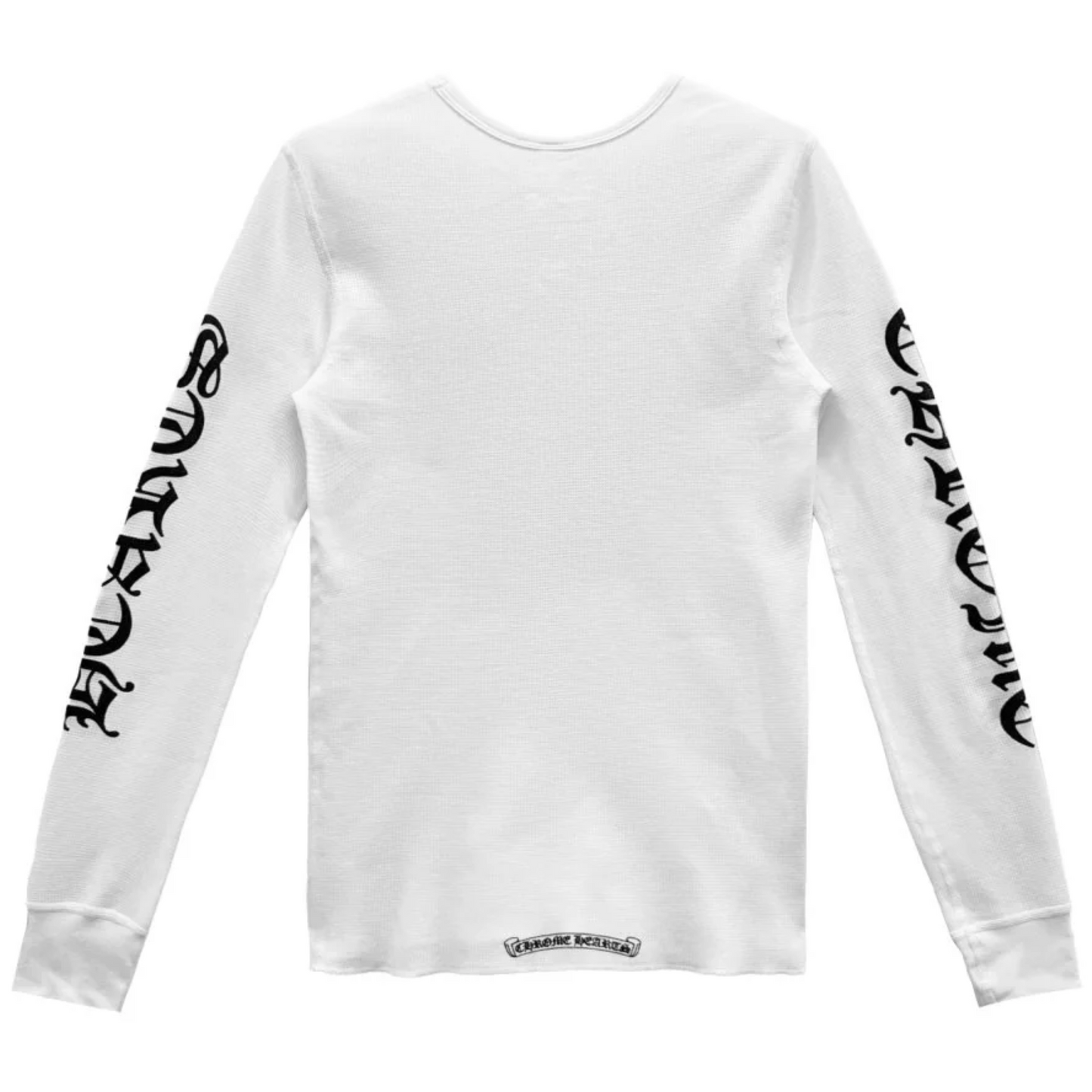 Chrome Hearts Scroll Logo Sleeve White Waffle Thermal Shirt