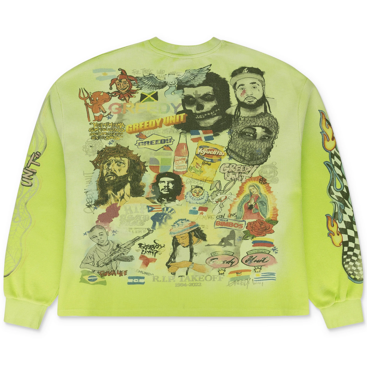 Greedy Unit All-Over Print Long-Sleeve Thermal Green