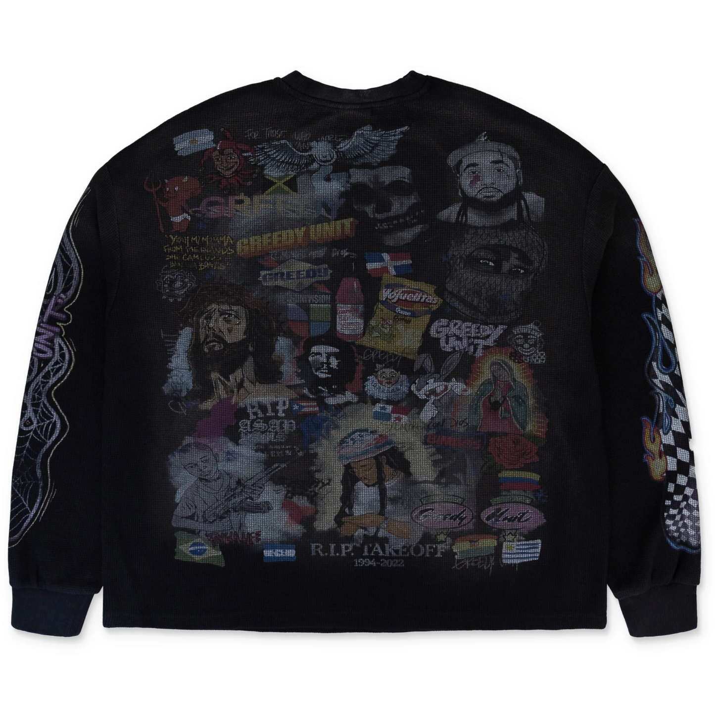 Greedy Unit All-Over Print Long-Sleeve Thermal Black