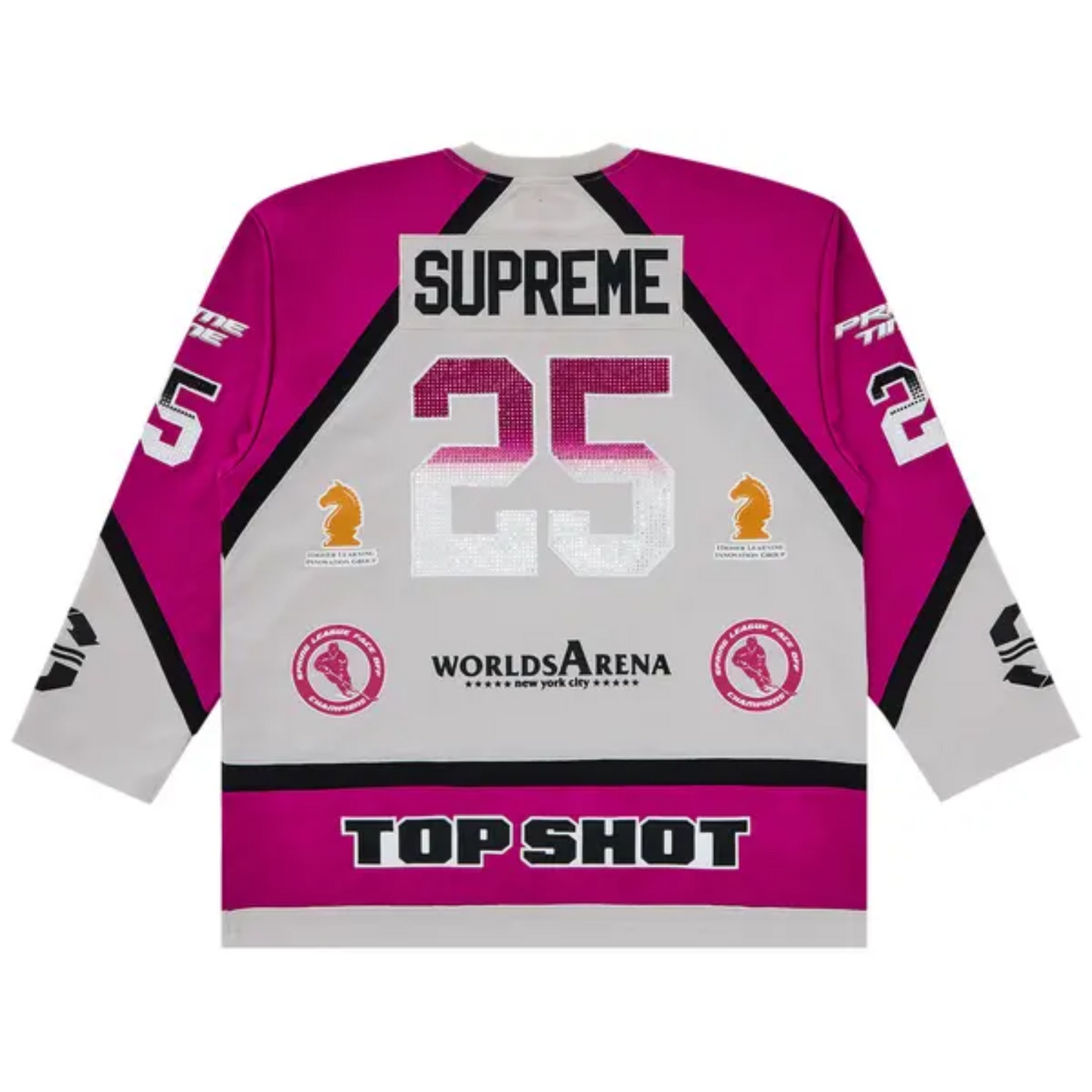 Supreme Rhinestone Hockey Jersey Light Grey