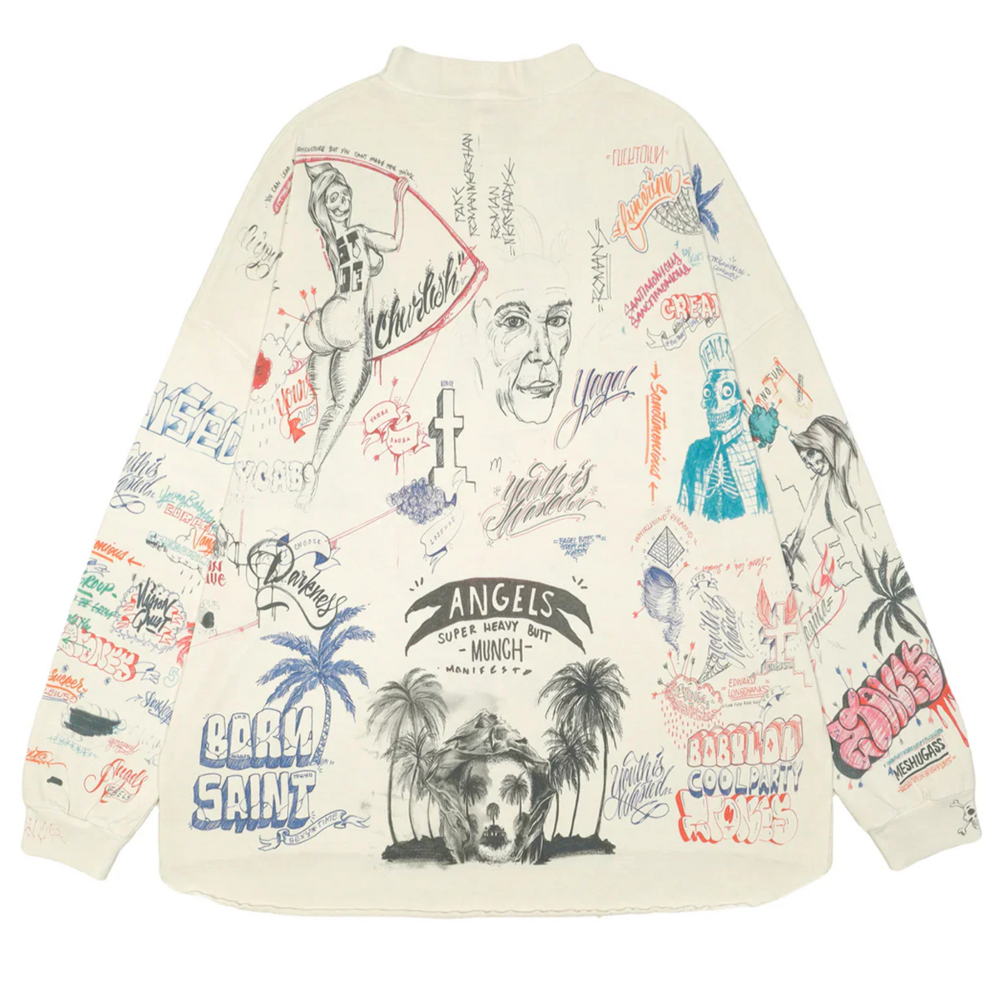 SAINT M×××××× BORN & RAISED Long Sleeve Tee