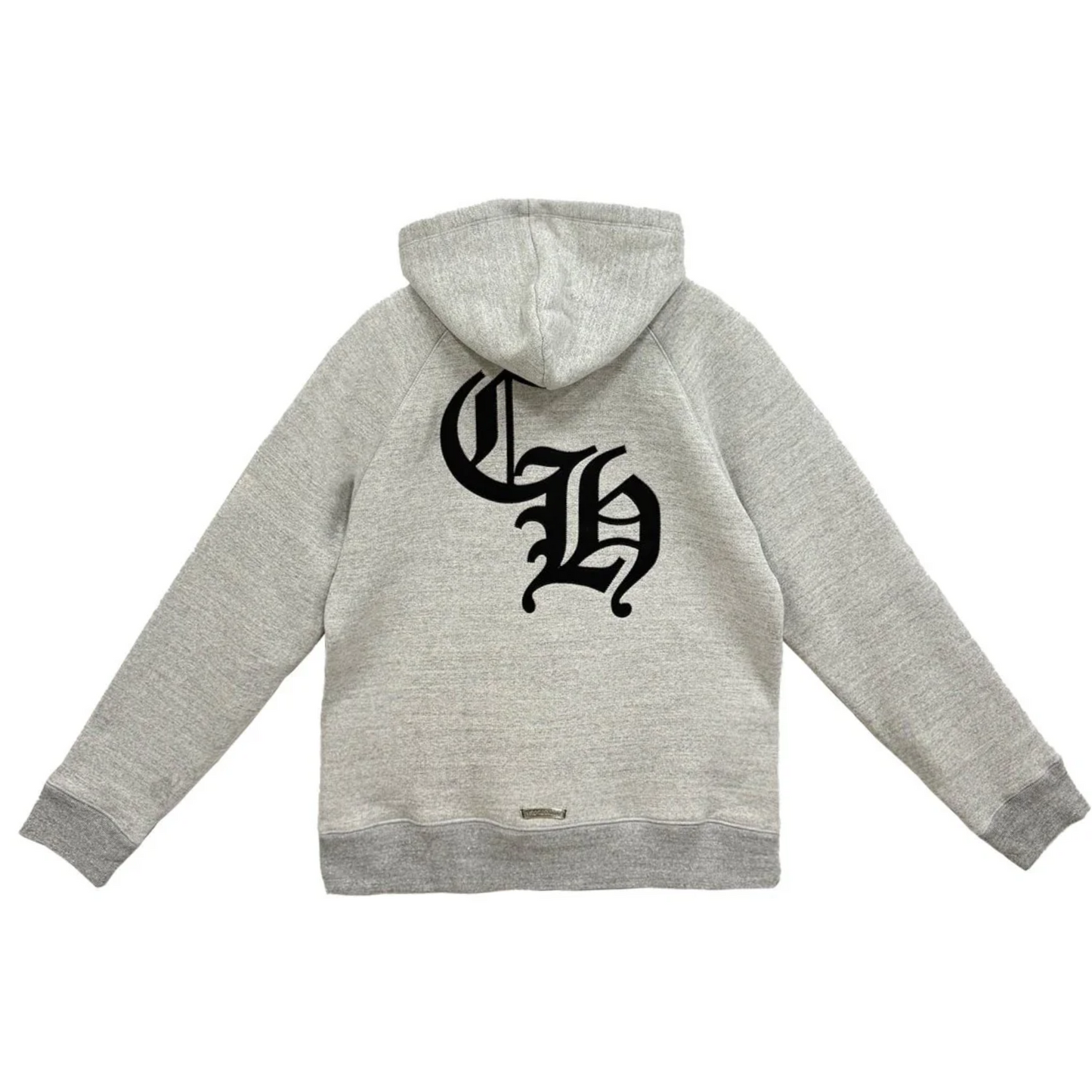 Chrome Hearts CH Logo Cross Leather Patch Pullover Hoodie Grey
