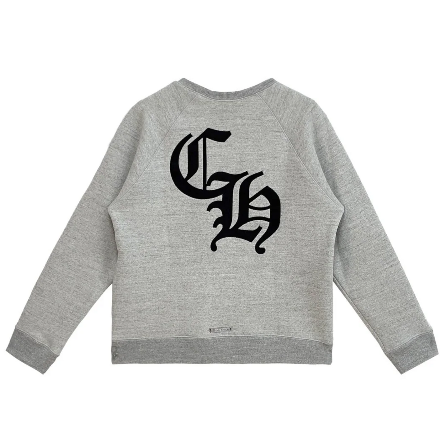 Chrome Hearts CH Logo Cross Leather Patch Crewneck Grey