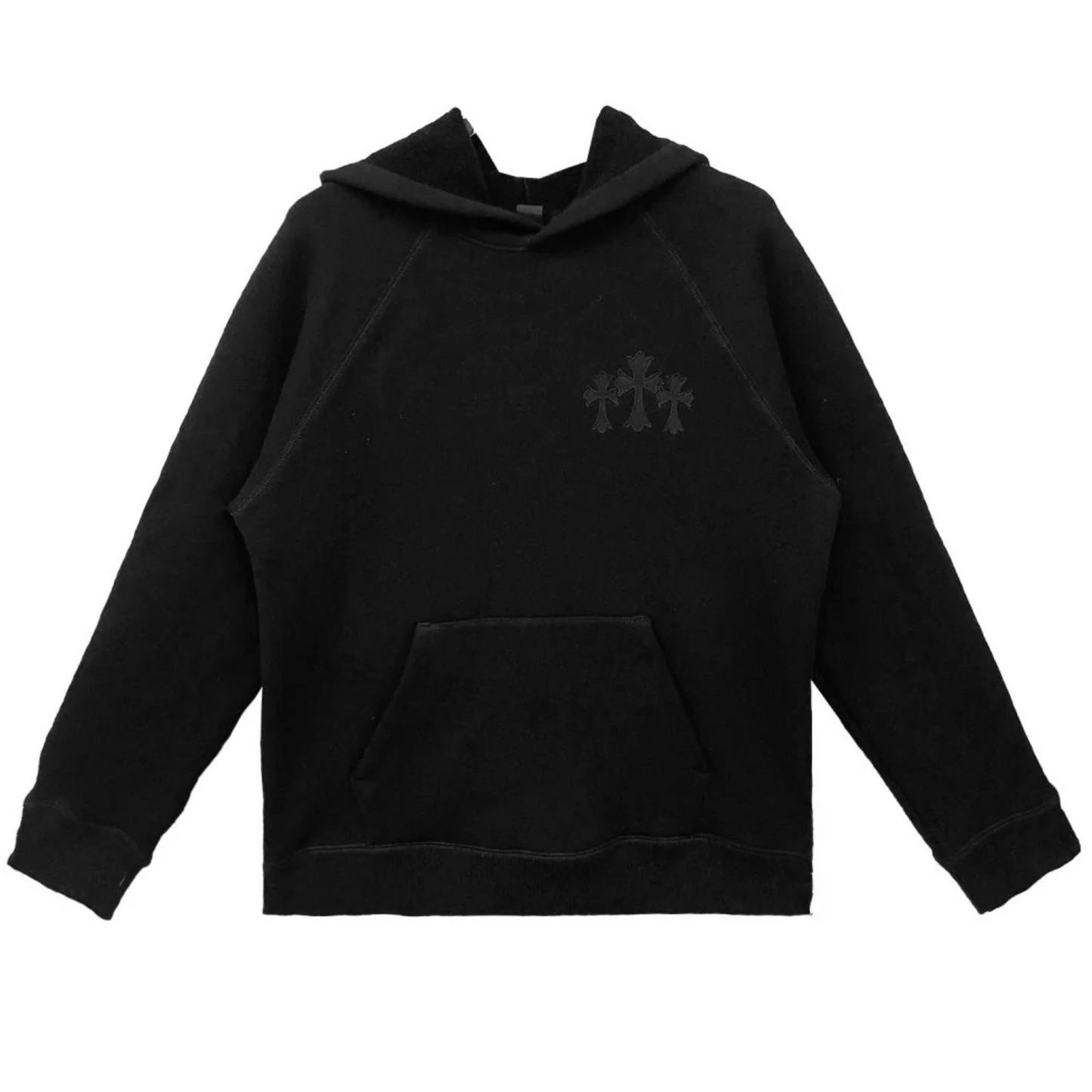 Chrome Hearts CH Logo Cross Leather Patch Black Sweatsuit