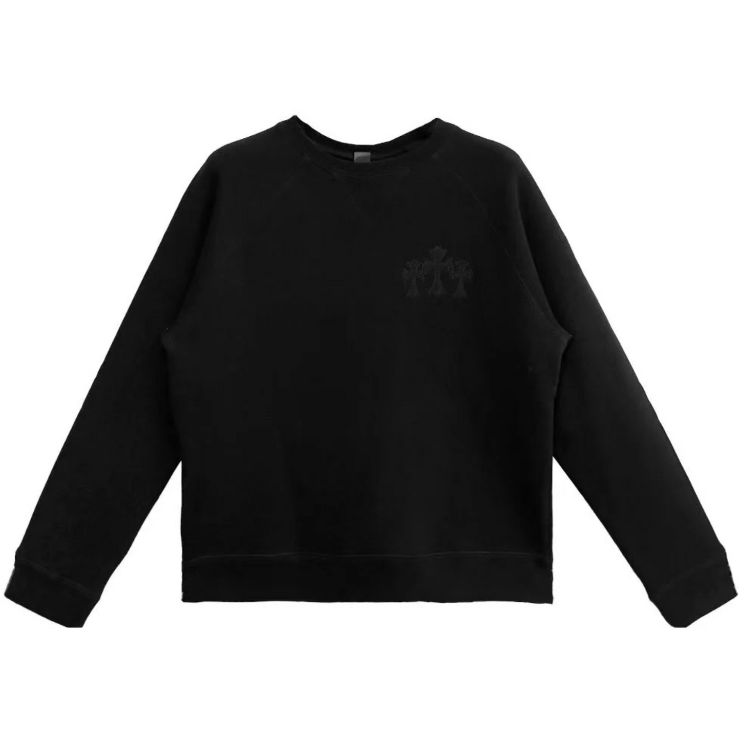 Chrome Hearts CH Logo Cross Leather Patch Black Sweatsuit