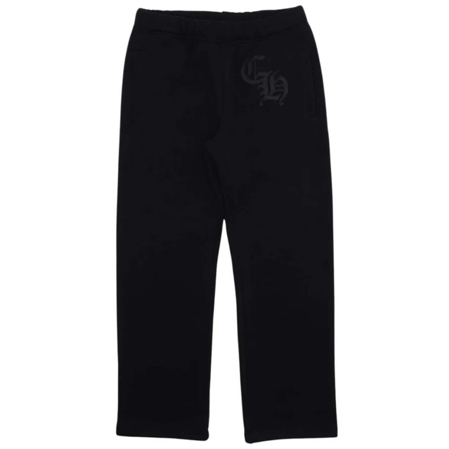 Chrome Hearts CH Logo Cross Leather Patch Black Sweatsuit