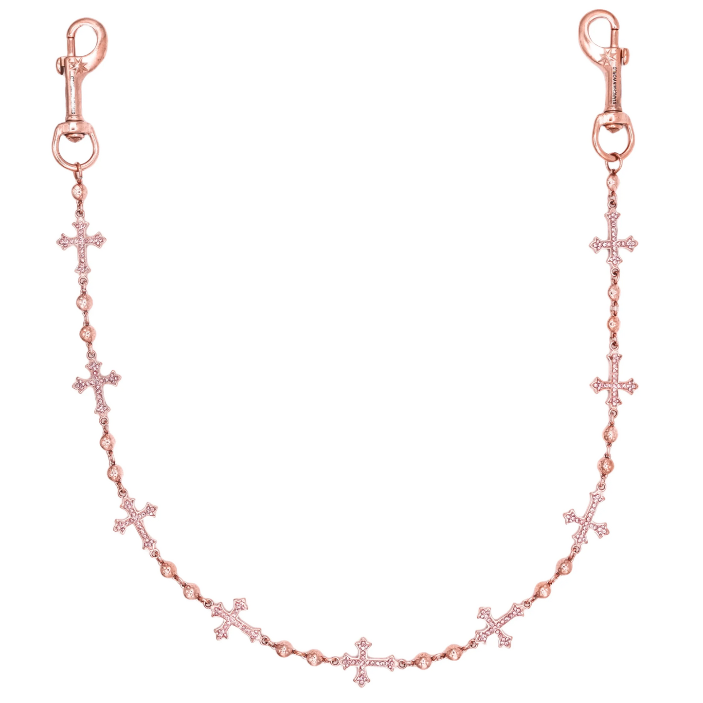 Starchain World Rose Gold Crosses Wallet Chain
