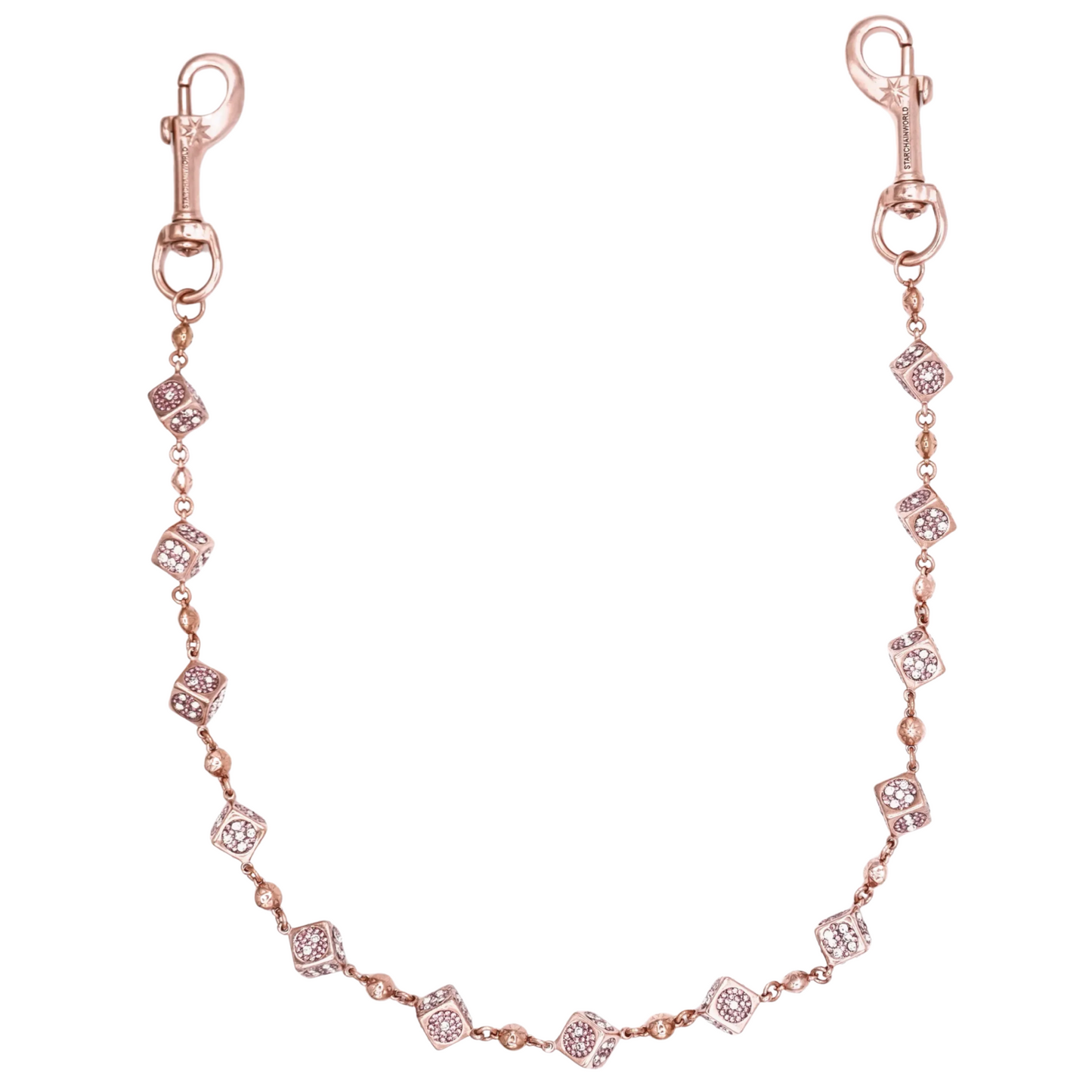 Starchain World Rose Gold Dice Wallet Chain