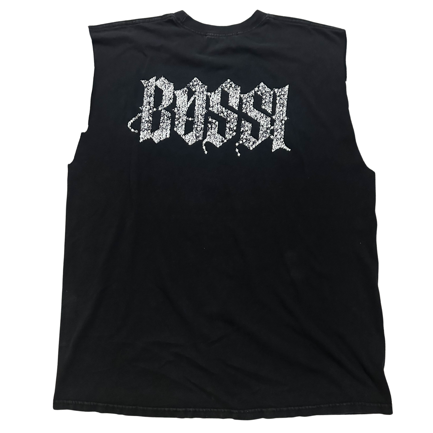 Bossi Metallica Vintage Rhinestone Cut Off Tee