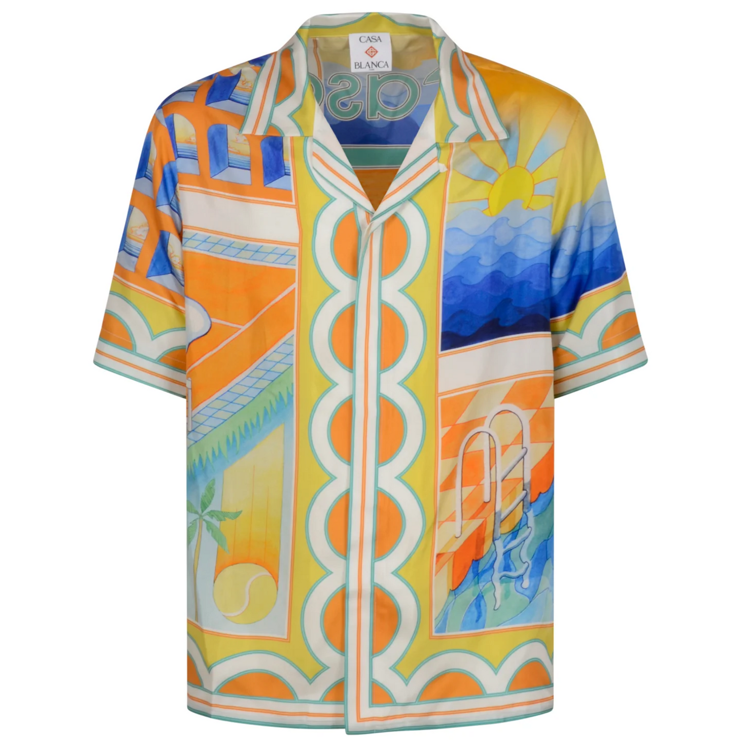Casablanca Surreal Pool Short-Sleeve Silk Set