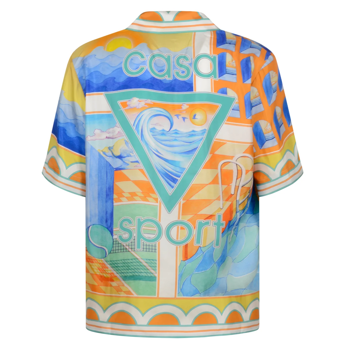 Casablanca Surreal Pool Short-Sleeve Silk Set