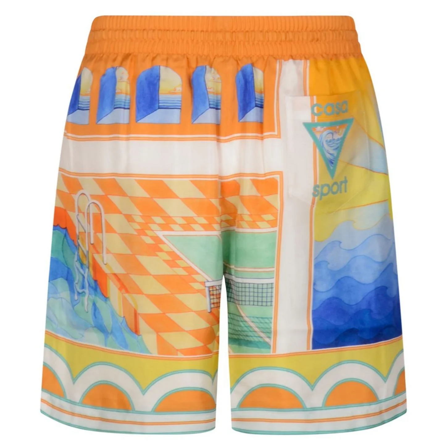 Casablanca Surreal Pool Short-Sleeve Silk Set