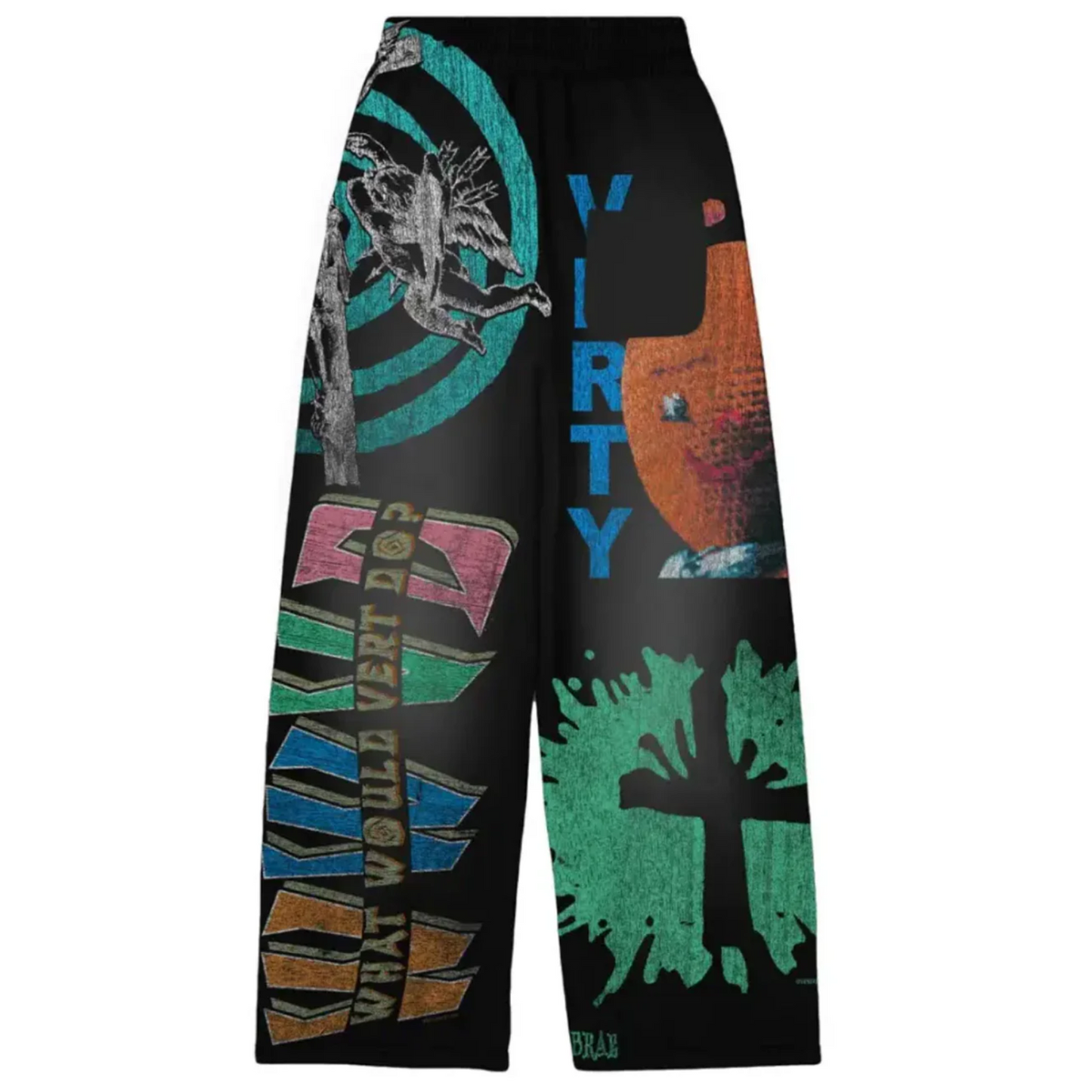 Vertabrae Wide Leg Sweatpants Black Montage