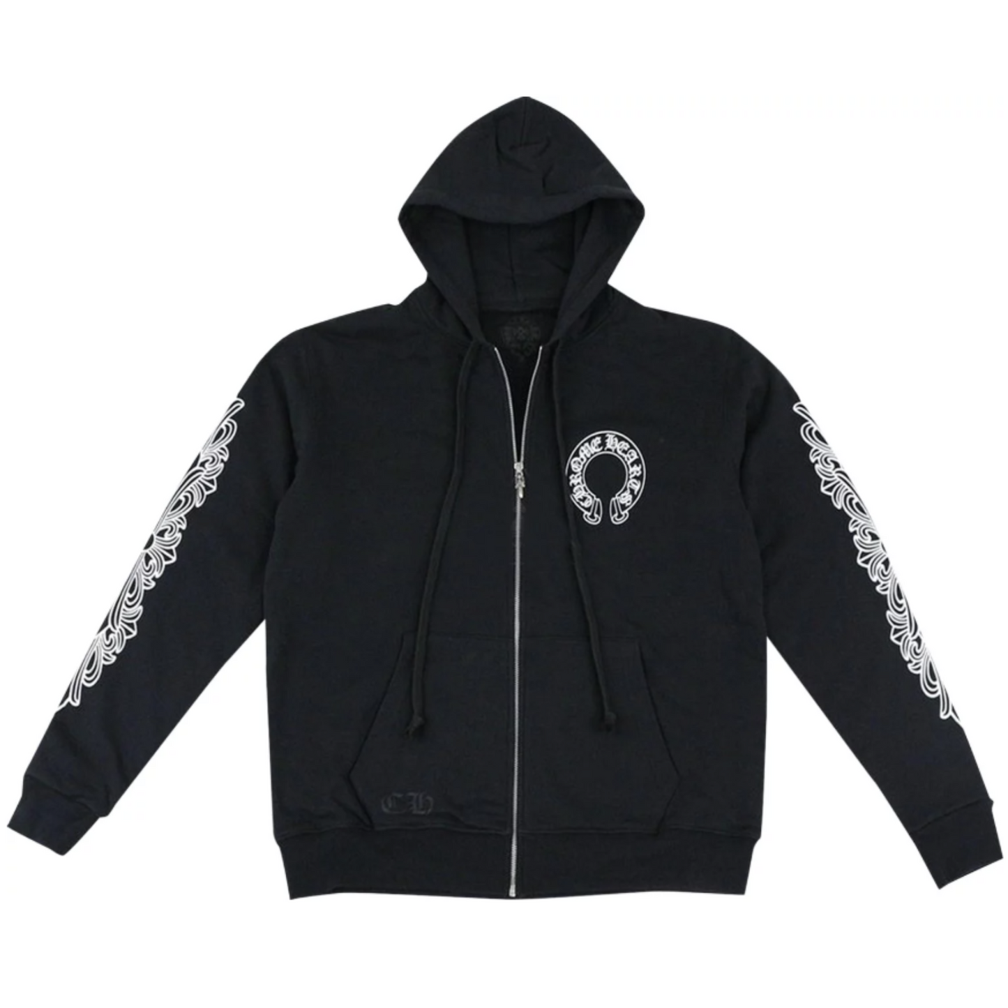 Chrome Hearts Horseshoe Logo ZIp Up Hoodie Black