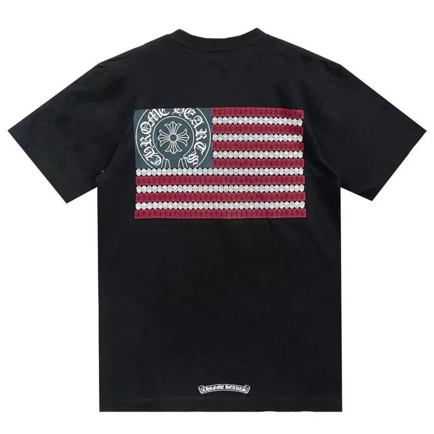 Chrome Hearts American Flag Horseshoe Logo Tee