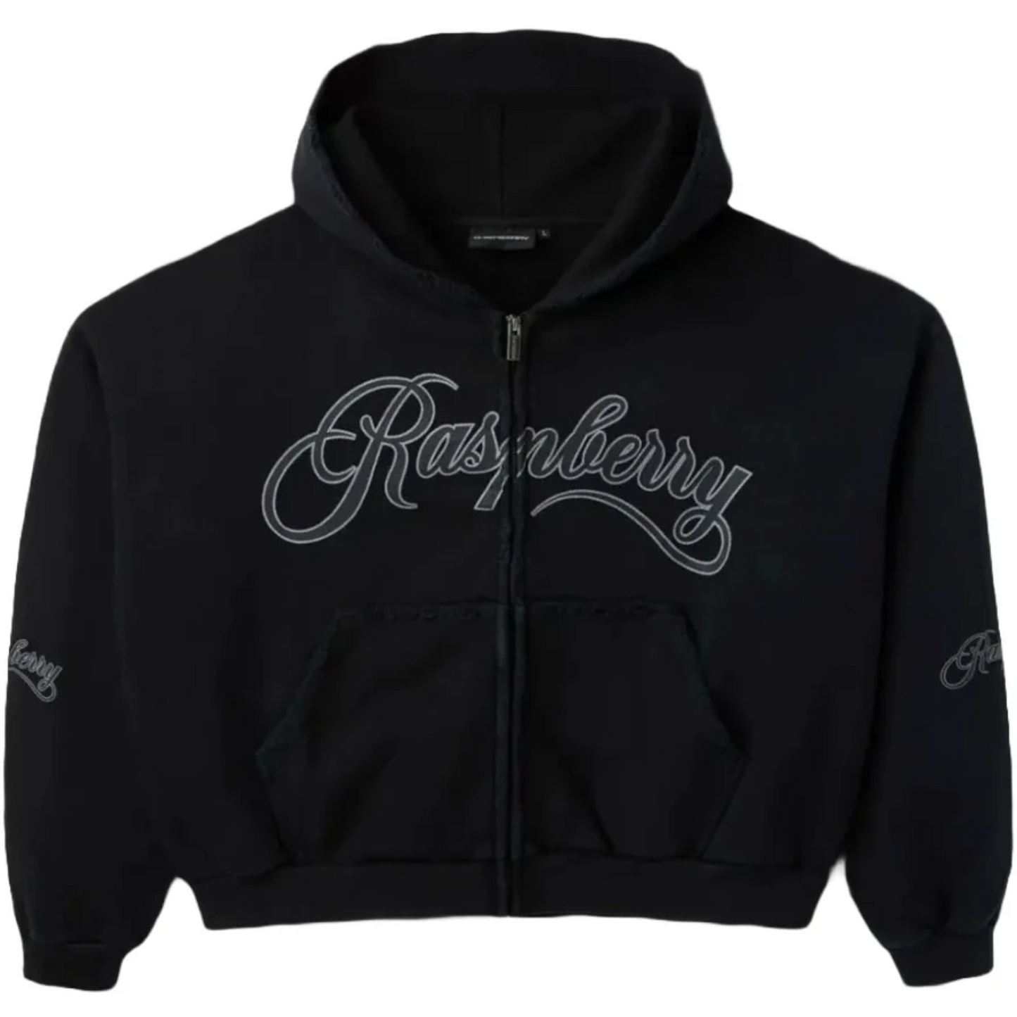 GV Gallery Raspberry Hills Script Black Zip Up Hoodie