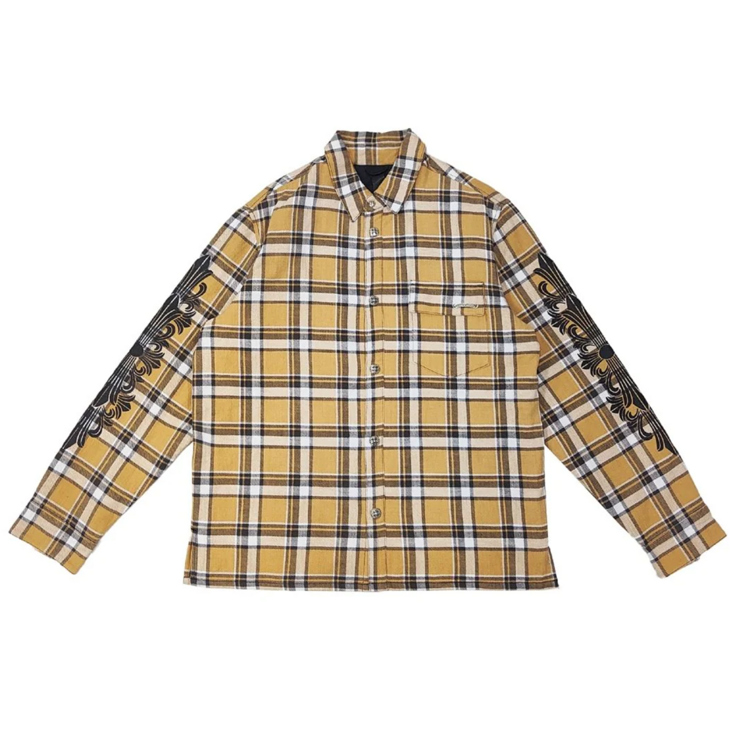 Chrome Hearts Tan Plaid Flannel Shirt Jacket