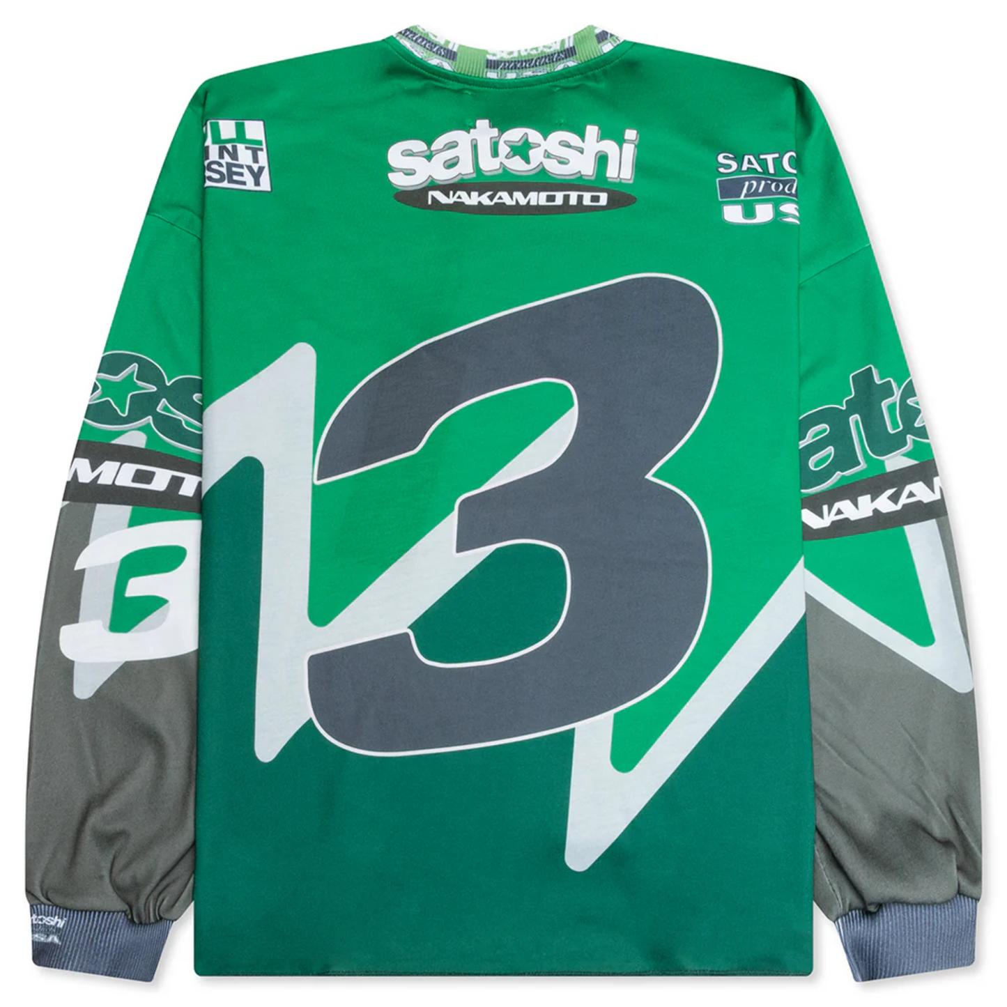 Satoshi Nakamoto Speedway Long Sleeve Jersey Green