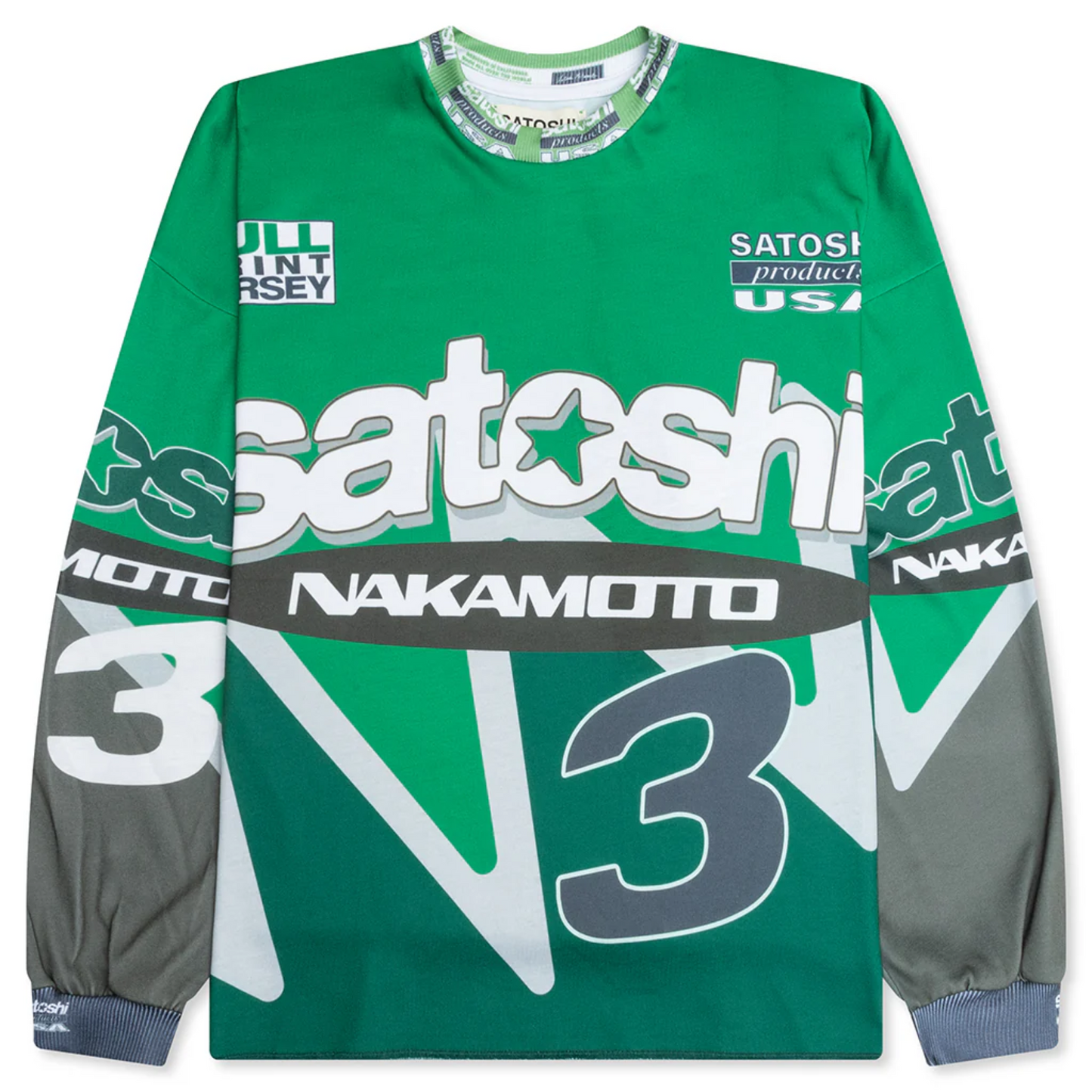 Satoshi Nakamoto Speedway Long Sleeve Jersey Green
