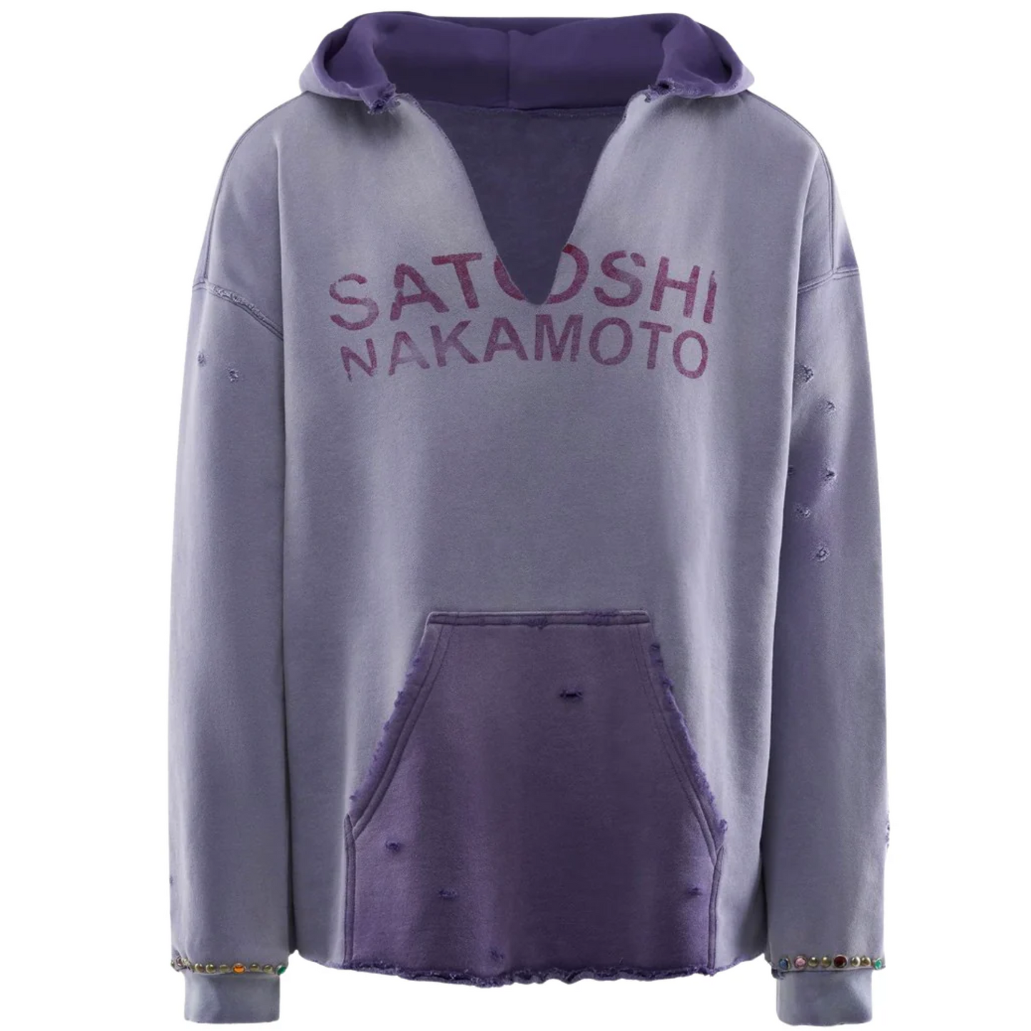 Satoshi Nakamoto Destructo Hoodie Wrist Studded