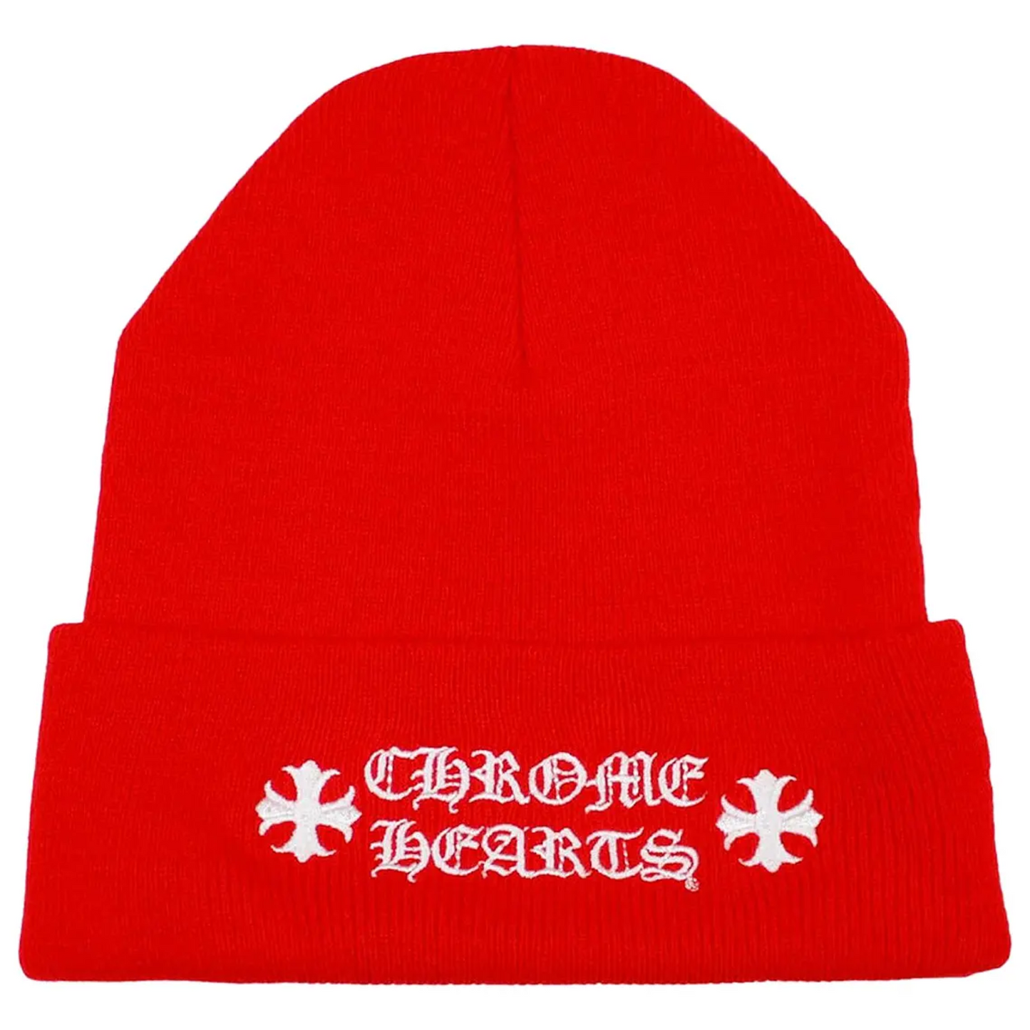 Chrome Hearts Vertical Logo Beanie Red