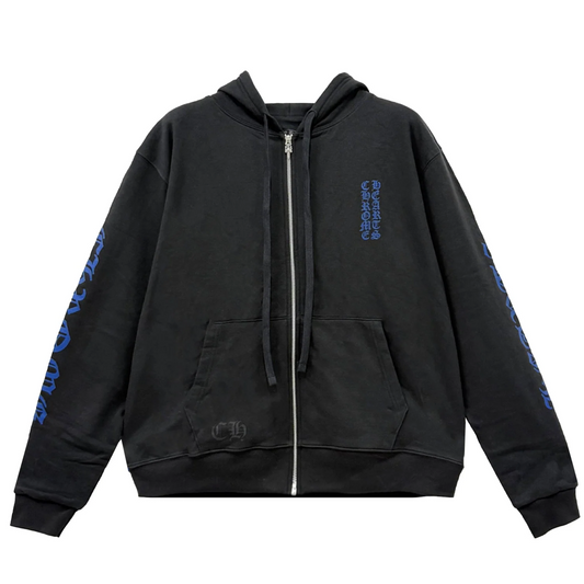 Chrome Hearts Blue Script Thermal Zip Up Sweatsuit