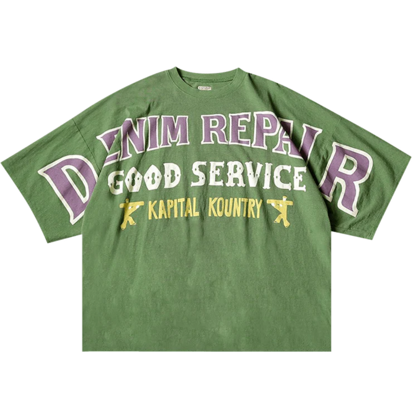 Kapital Denim Repair Huge Jersey T-Shirt Green