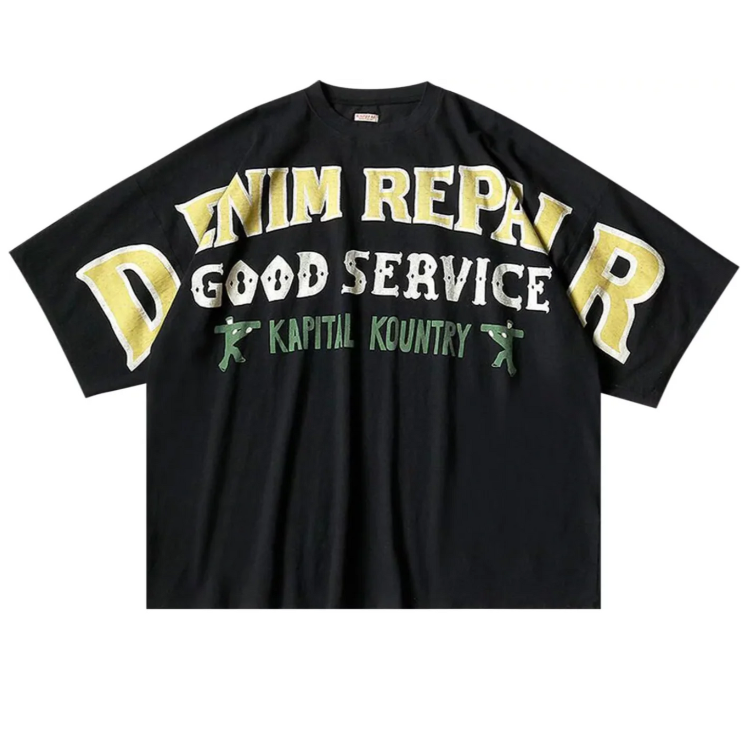 Kapital Denim Repair Huge Jersey T-Shirt Black