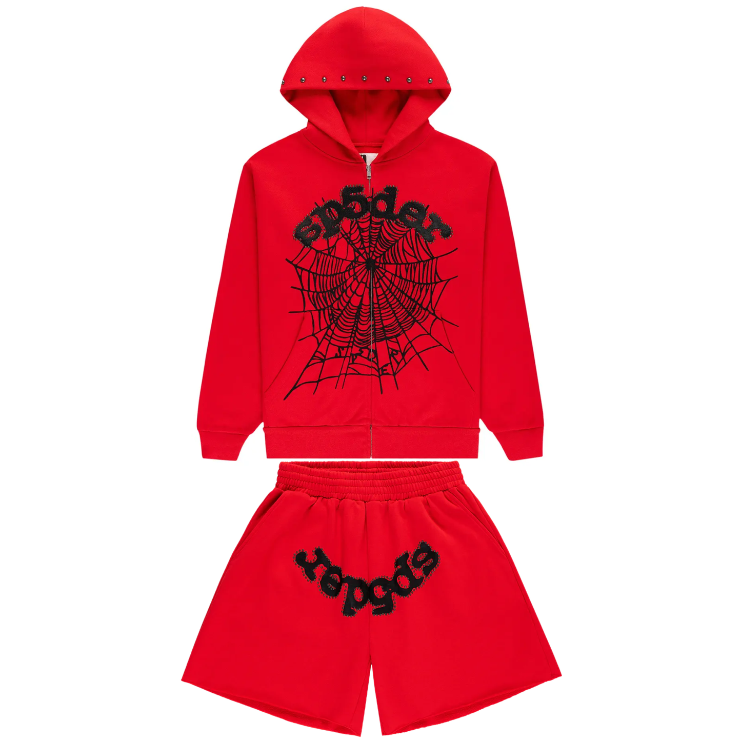 Sp5der OG Web Studded Sweatsuit Red