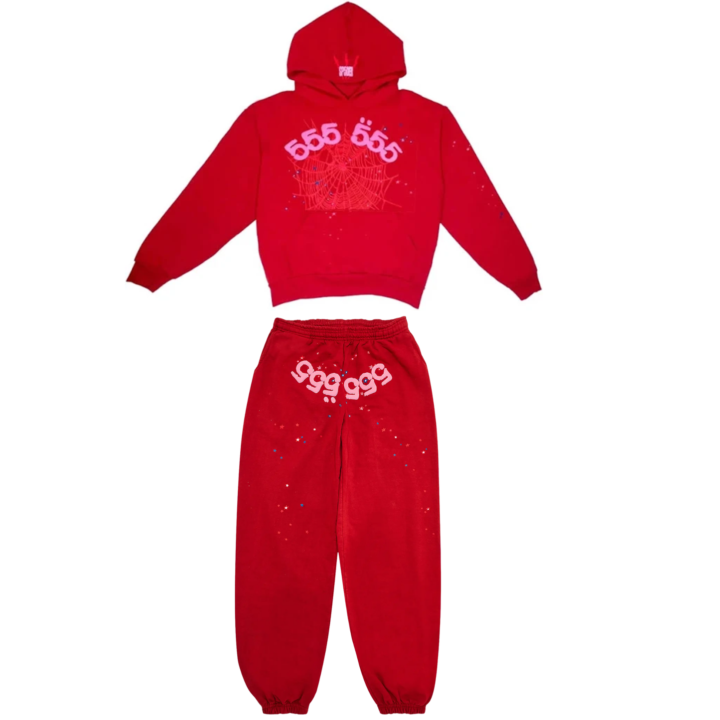 Sp5der Worldwide Red Angel Number 555 Sweatsuit