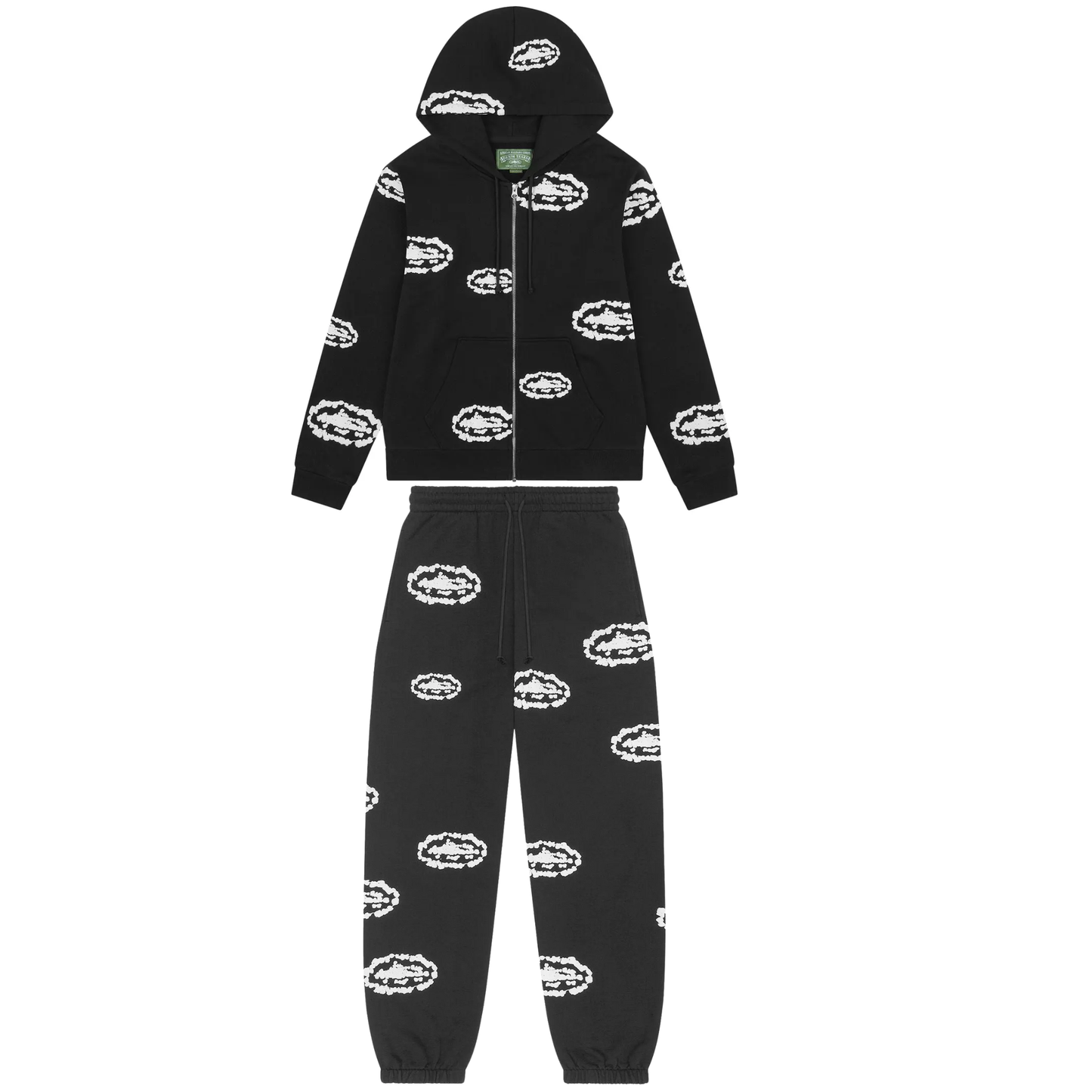 Denim Tears x Corteiz Cotton Wreath Sweatsuit Black