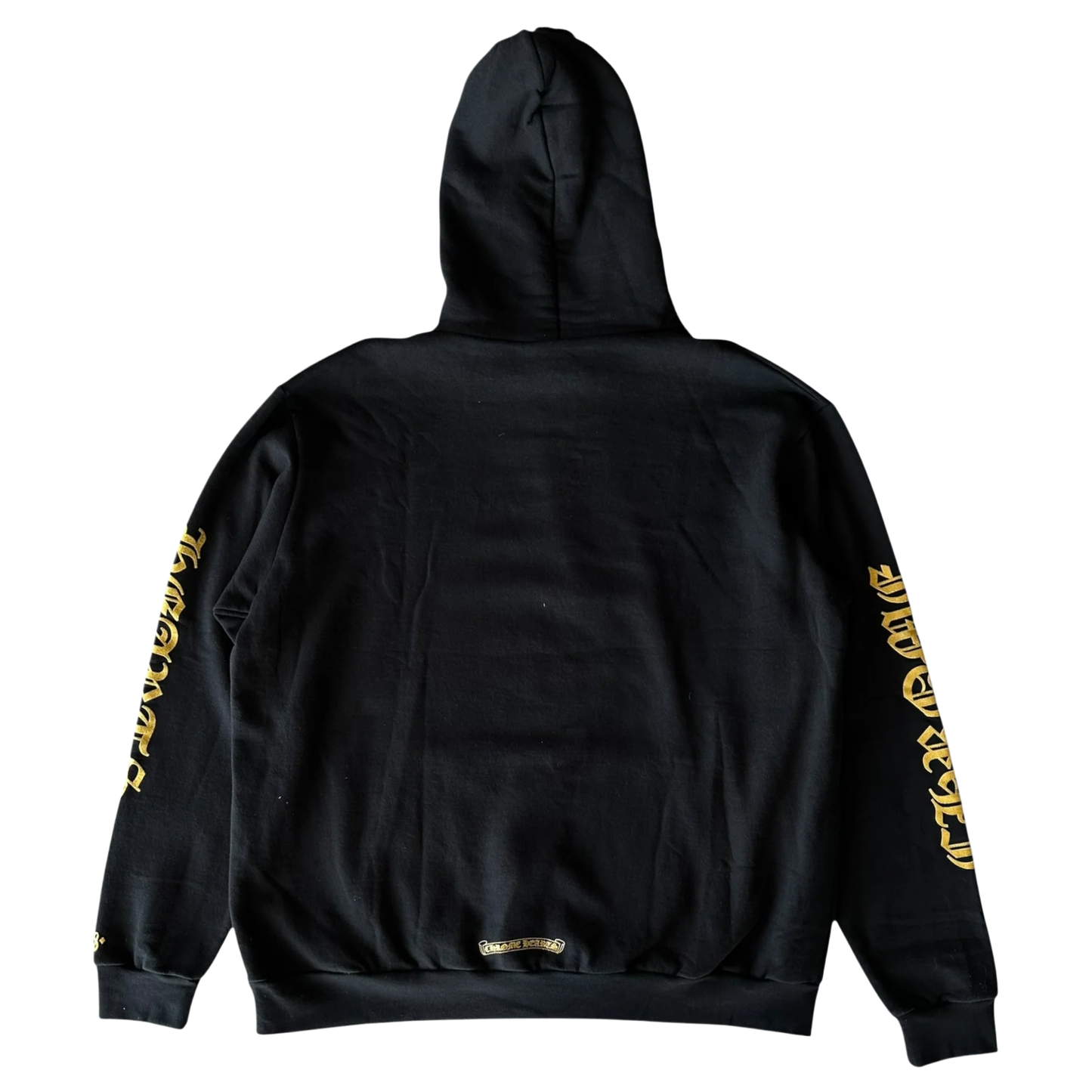 Chrome Hearts Script Logo Vertical Logo Hoodie Black/Gold