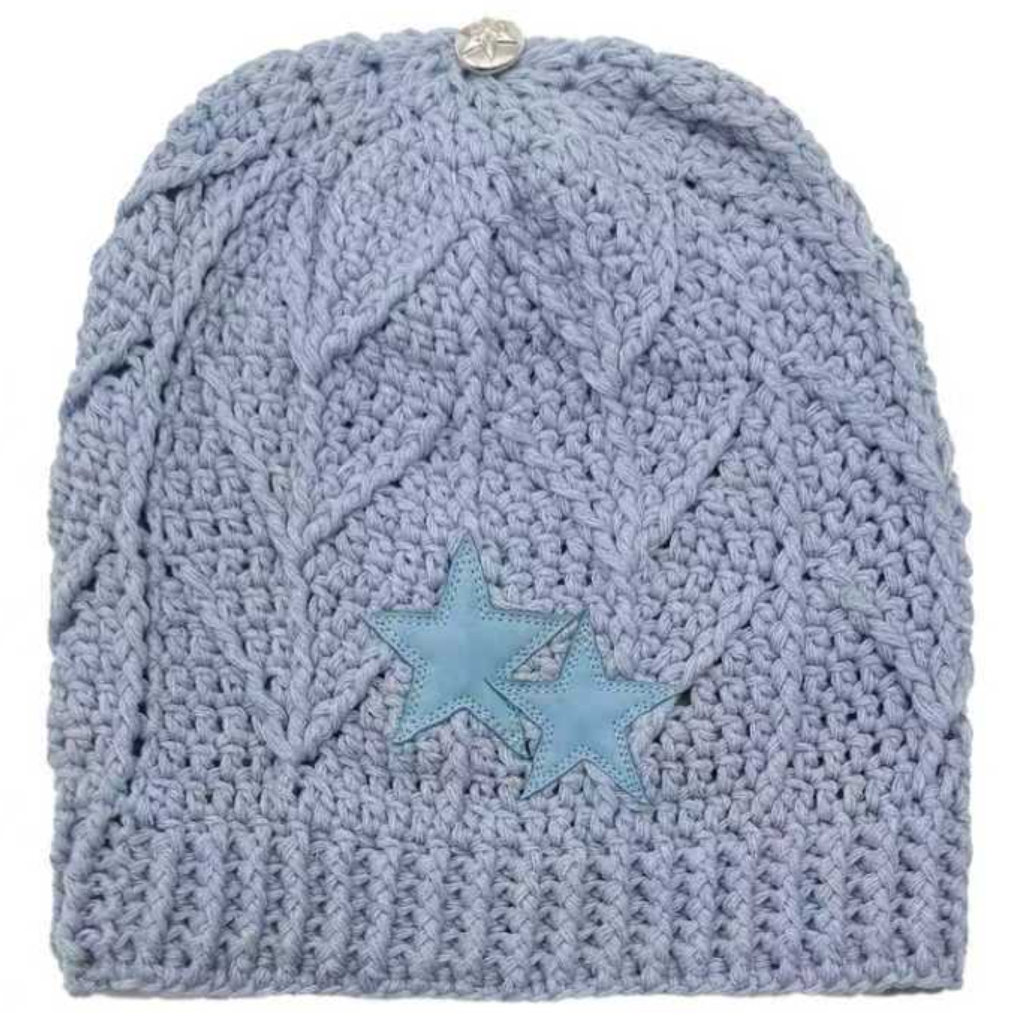Chrome Hearts Baby Blue Hand Woven Cashmere Star Patch Beanie