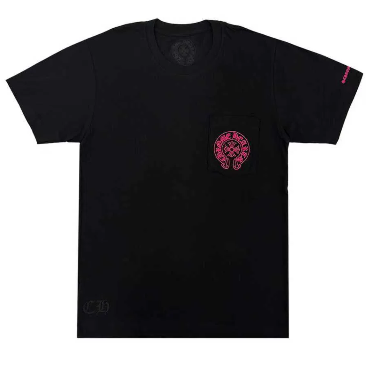 Chrome Hearts Horseshoe Logo Pocket Tee Black/Pink