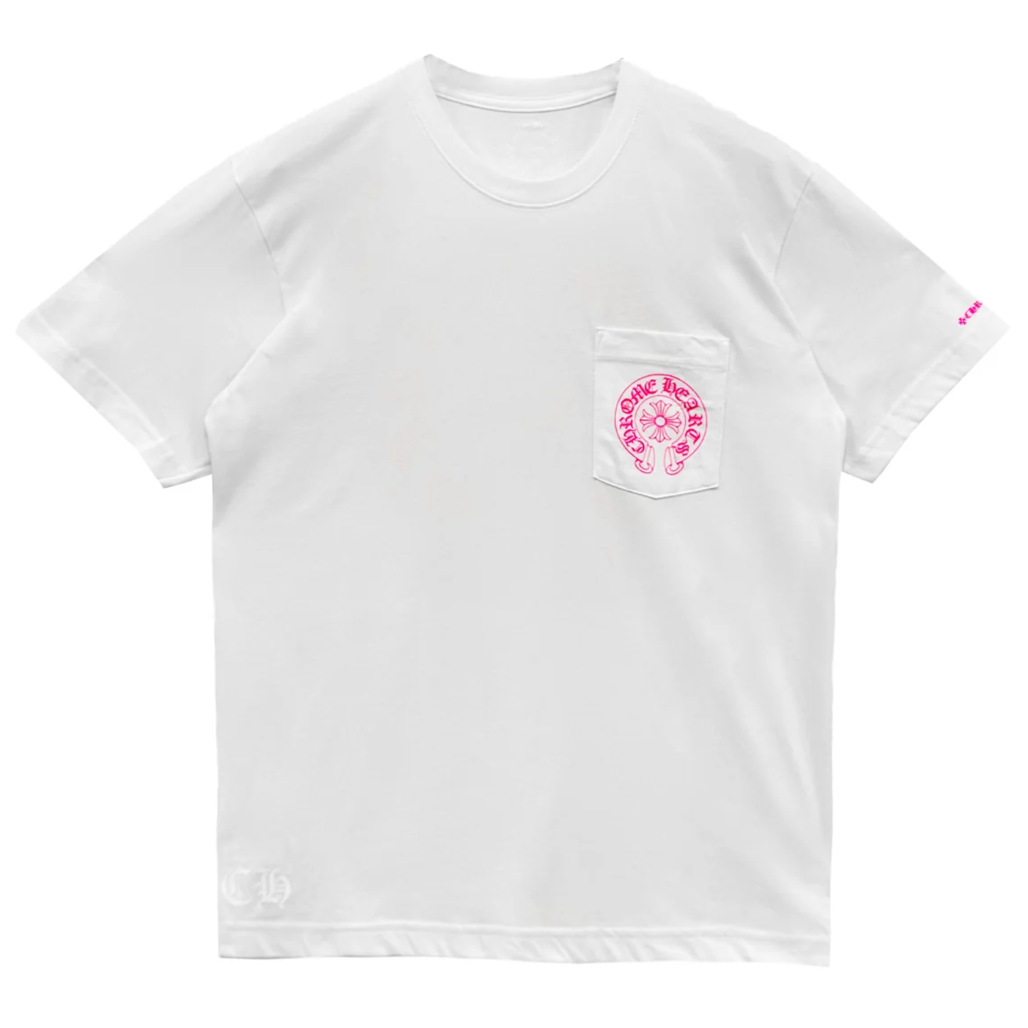 Chrome Hearts Horseshoe Logo Pocket Tee White/Pink